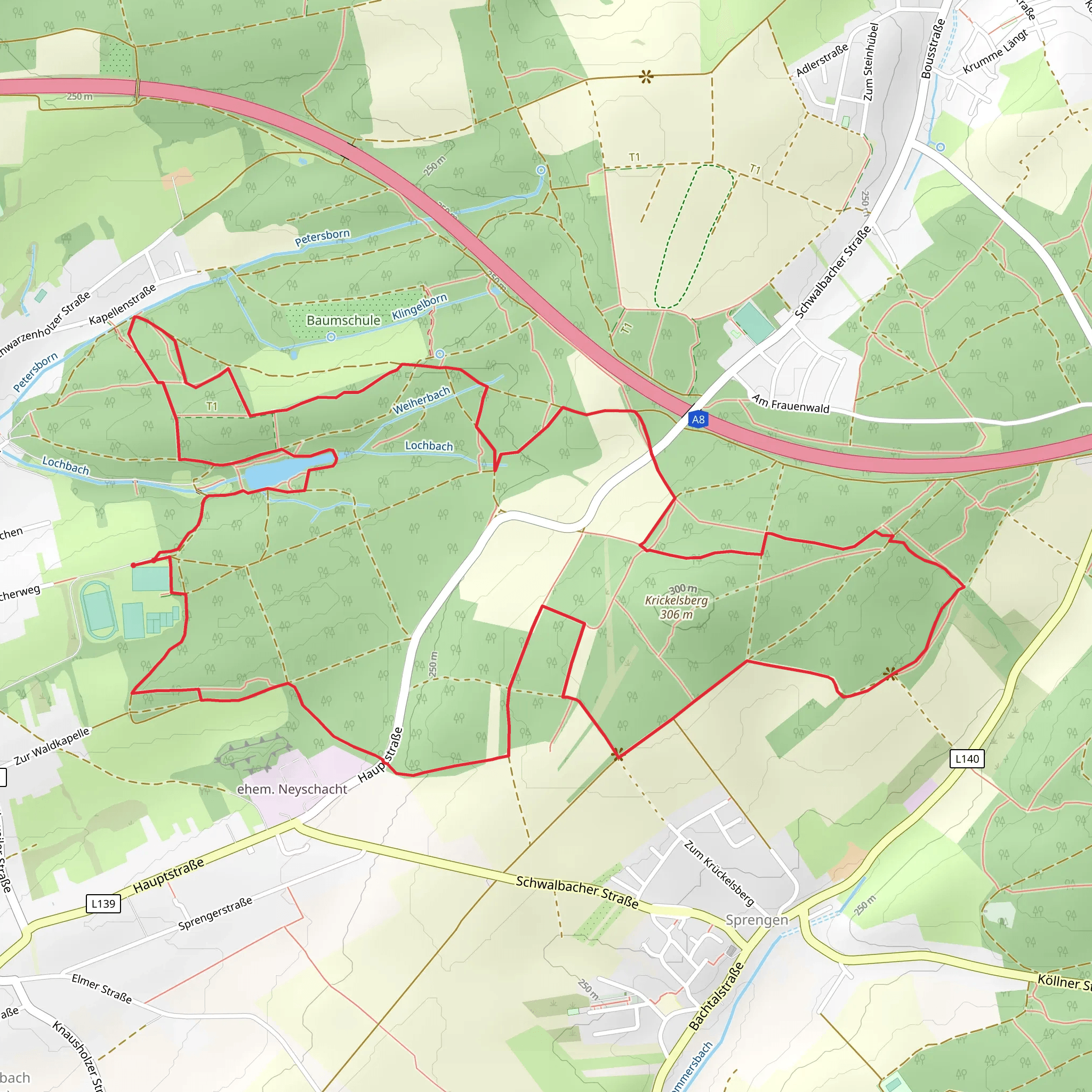 Krickelsberg and Frauenwald Loop mobile static map