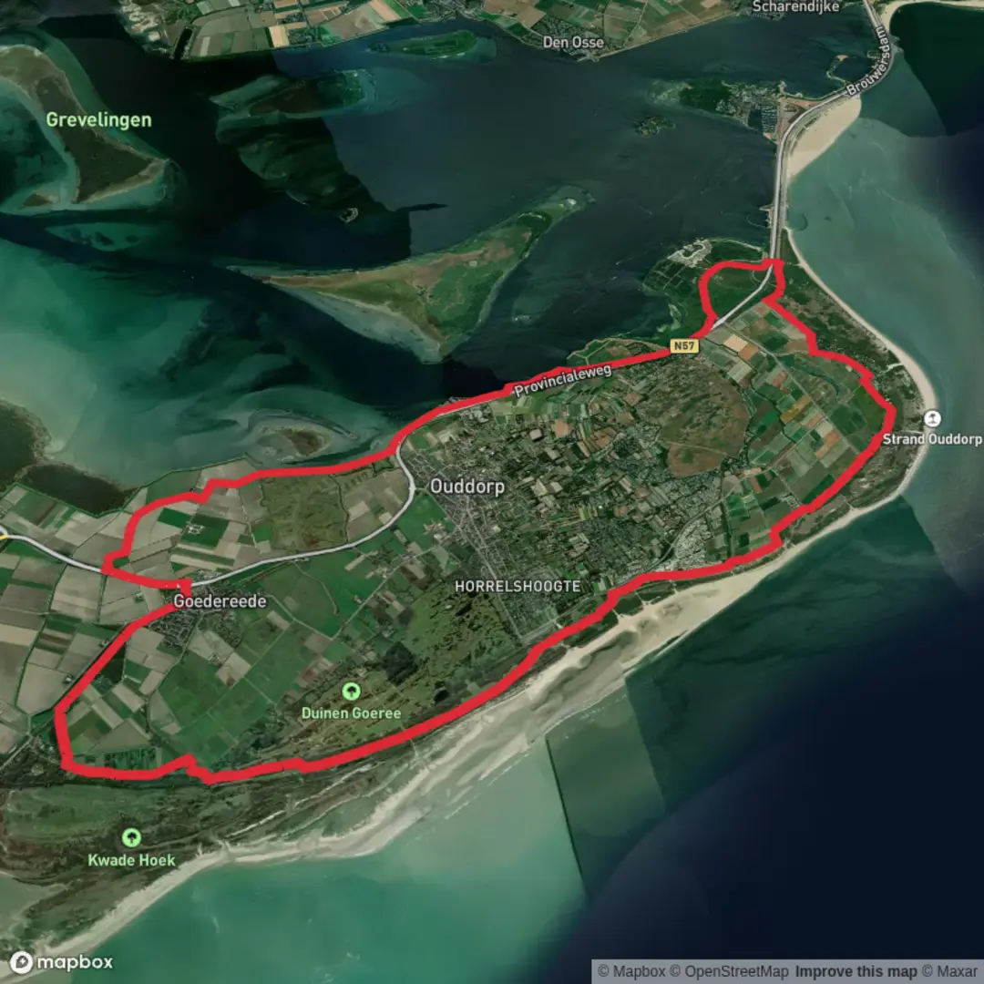 An image depicting the trail Het West Polder, Springersdiep and Oostduinen Loop and its surrounding area.
