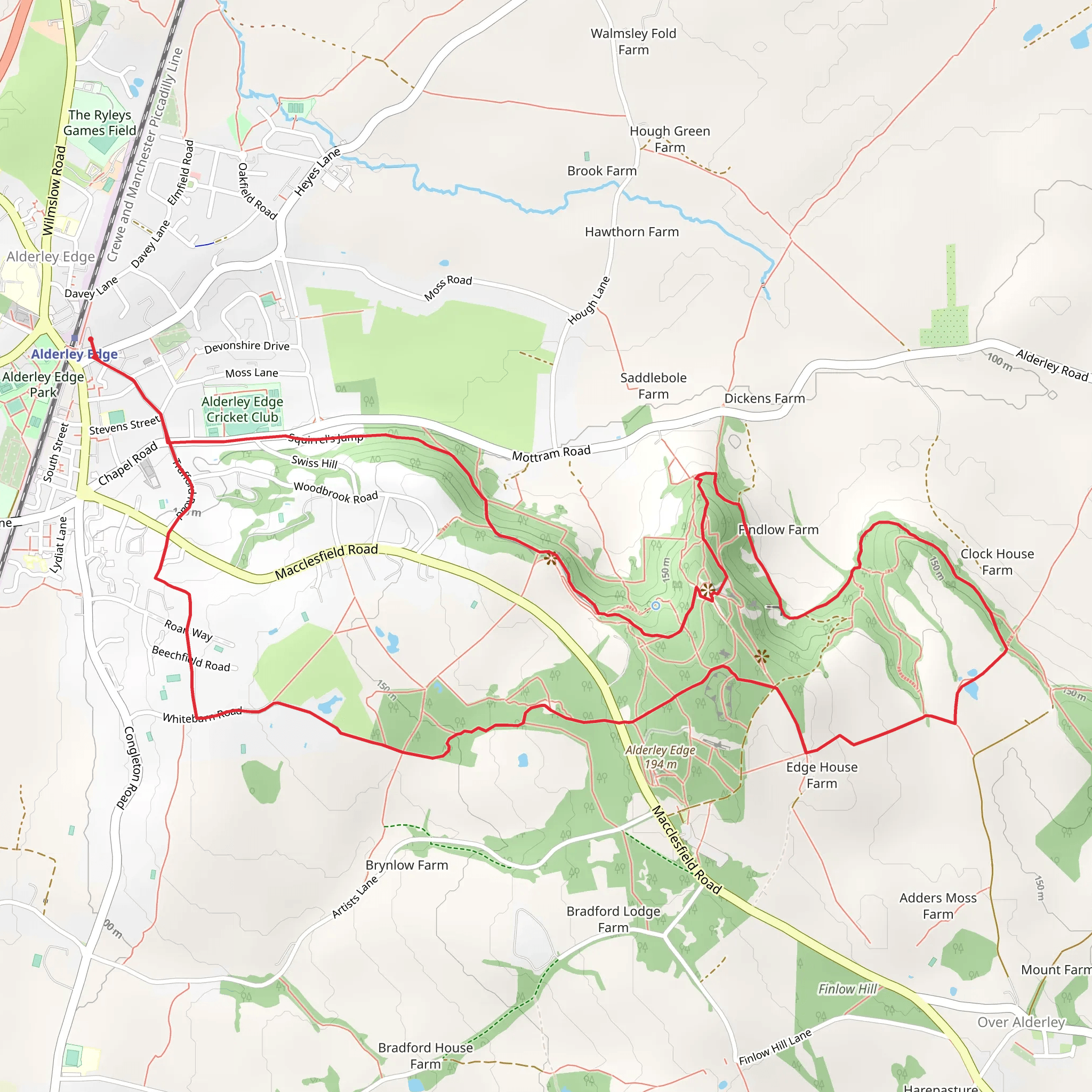 Alderley Edge Walk mobile static map