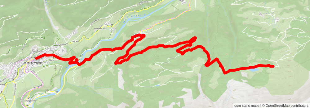 Curaglia - Medel to Disentis stage 2 Map