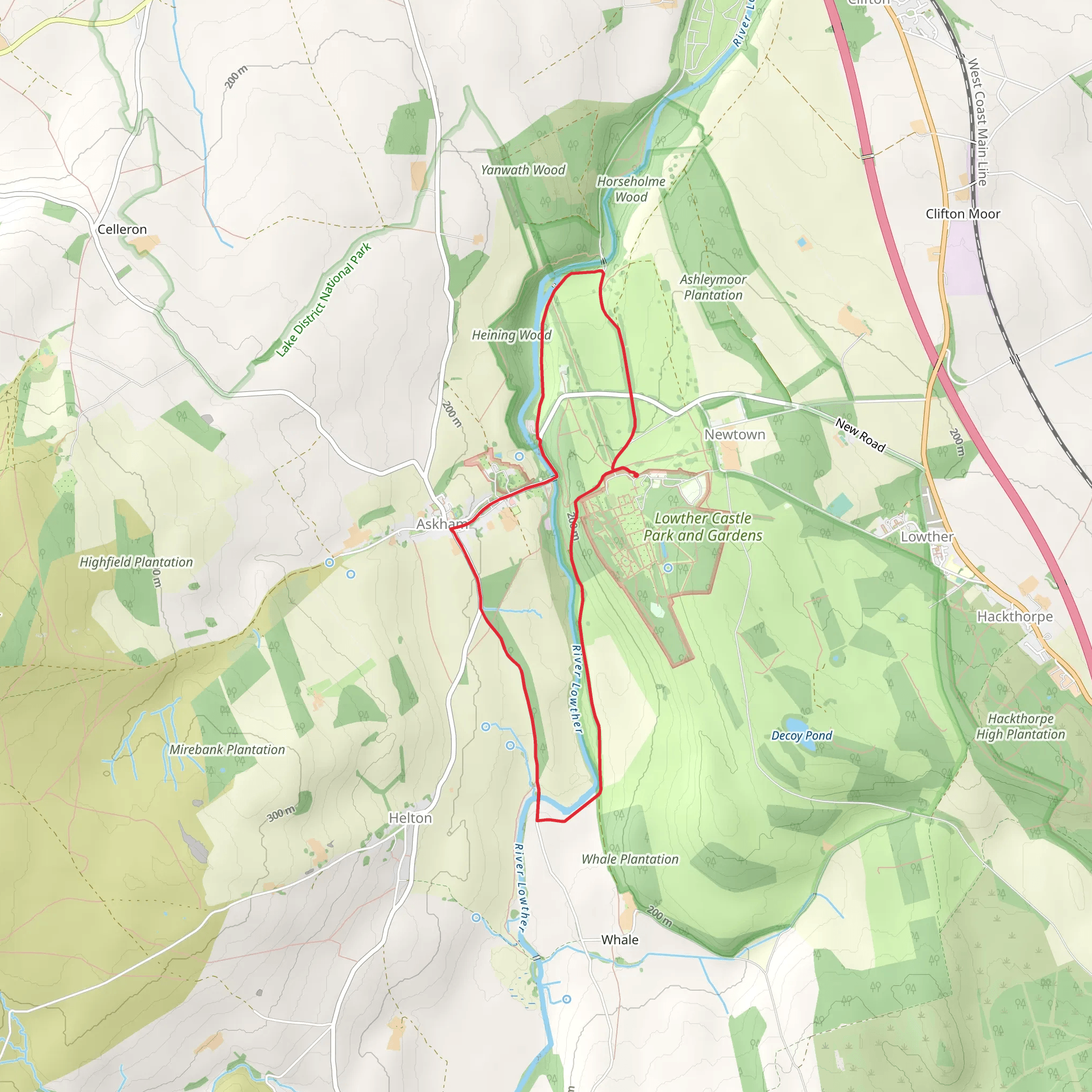 Newtown to Askham Loop mobile static map