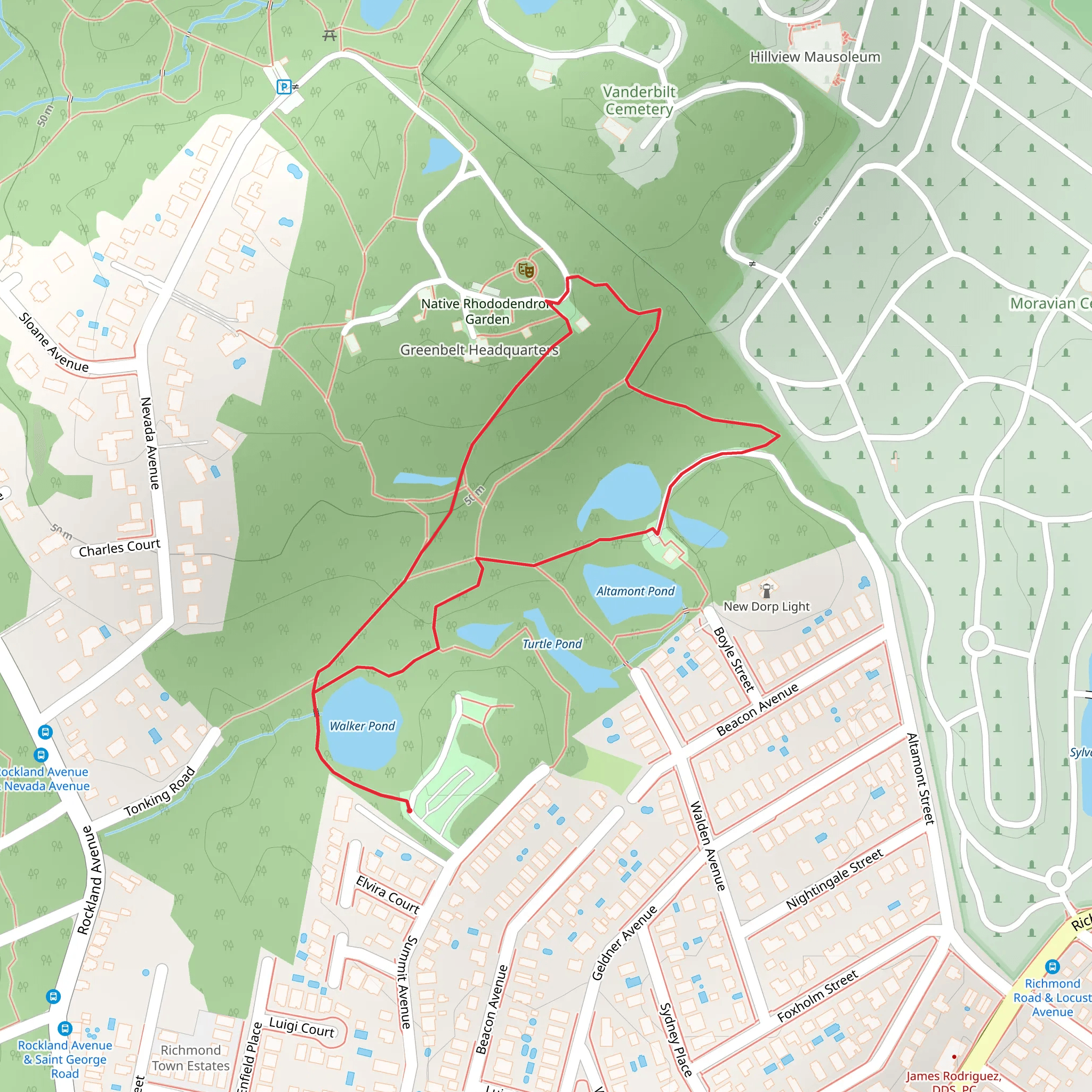 Greenbelt Paw Trail Loop mobile static map