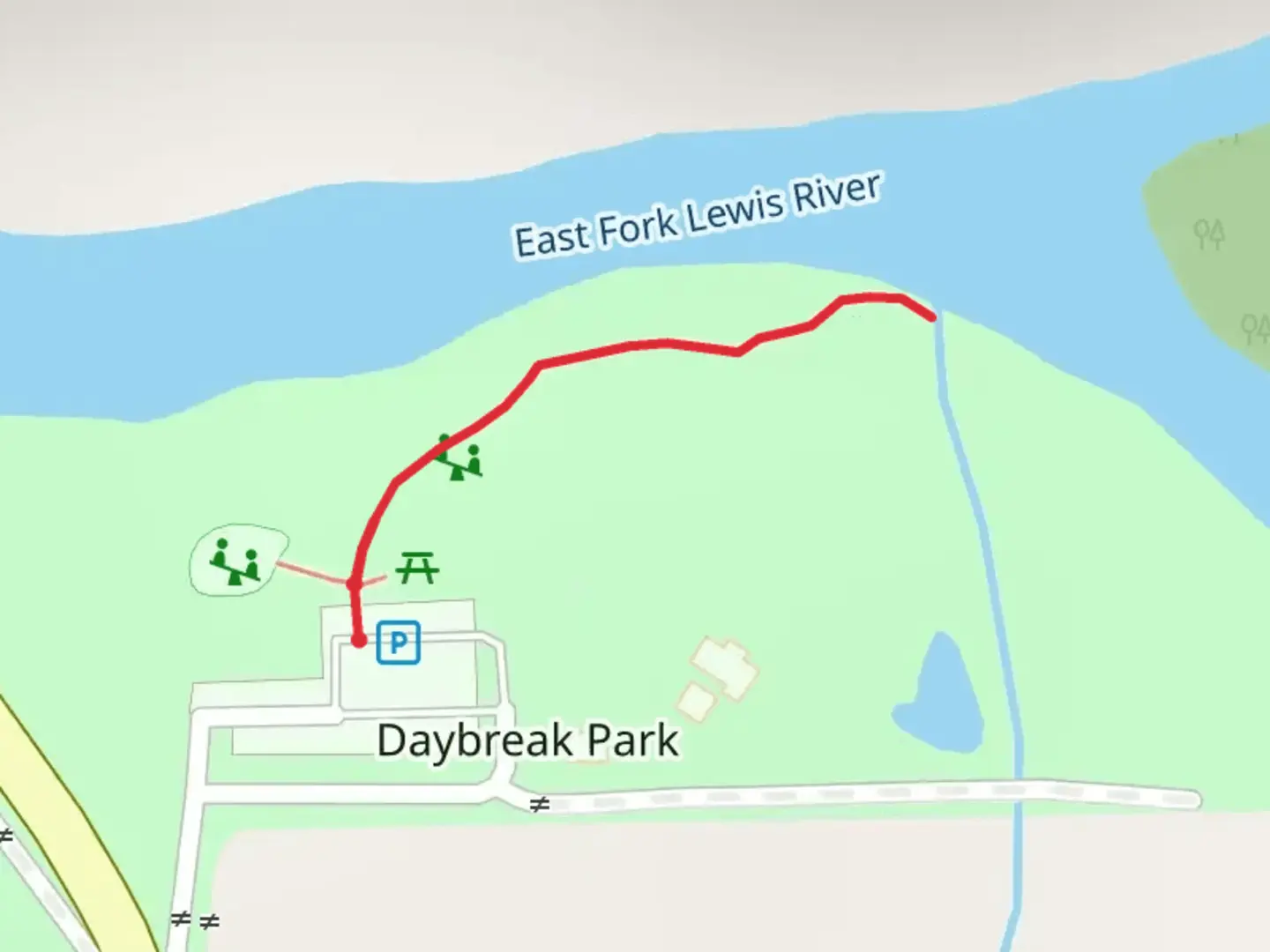 An image depicting the trail Daybreak Park Walk and its surrounding area.