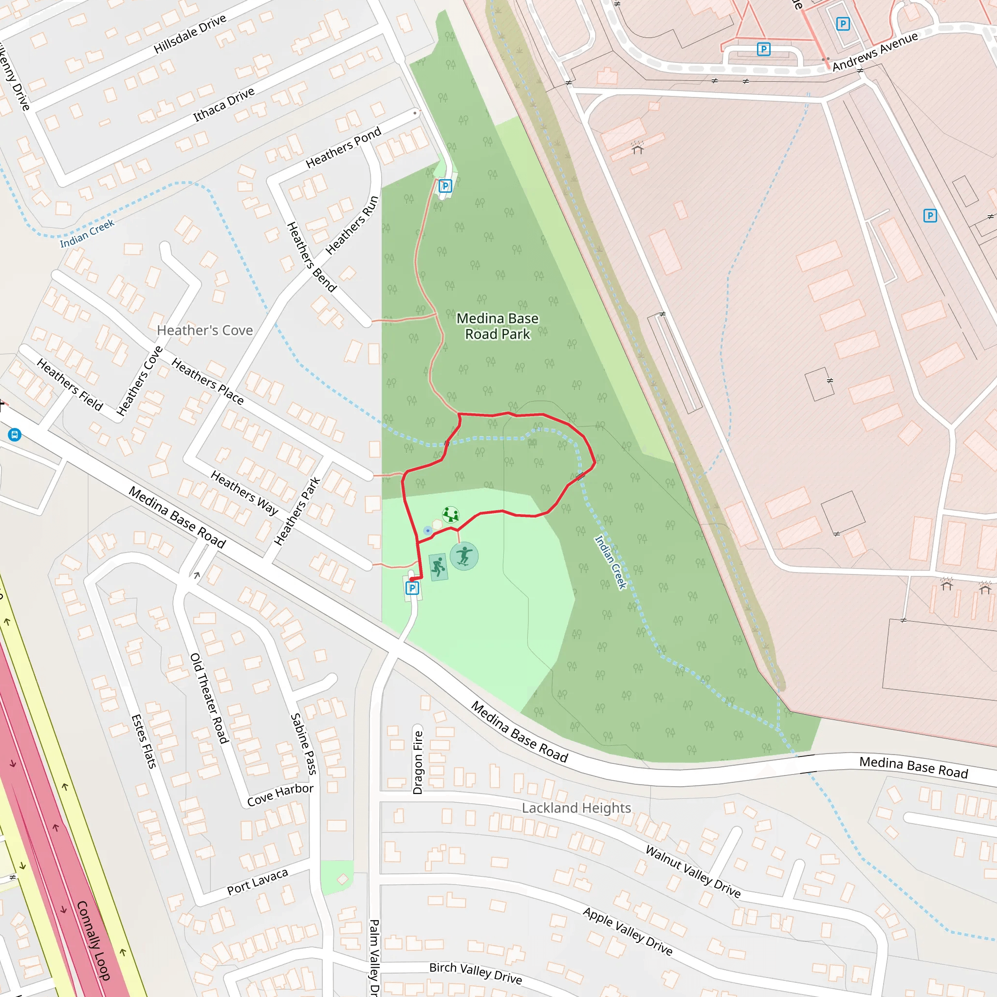 Medina Base Road Park Loop mobile static map