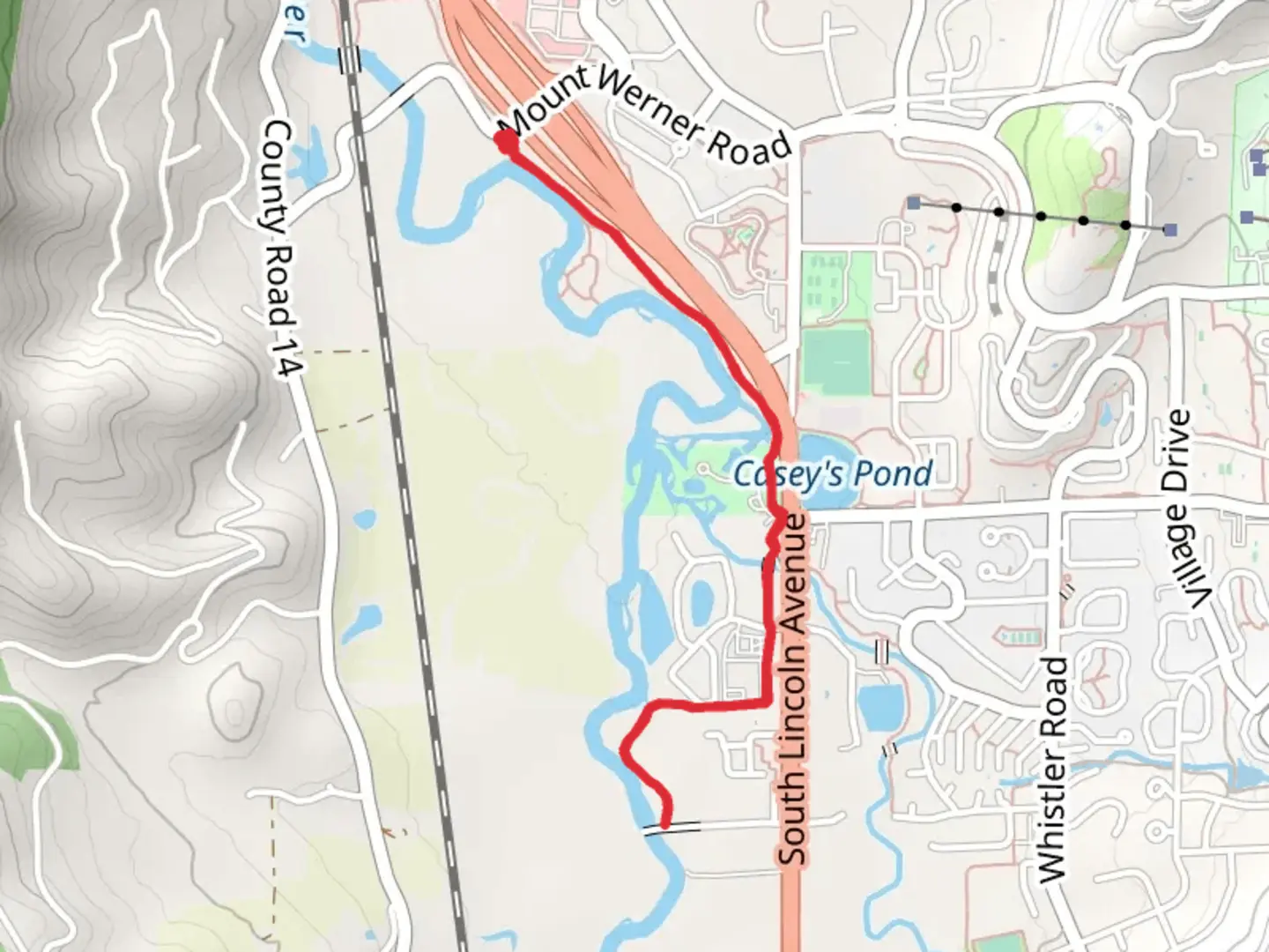 An image depicting the trail Yampa River Core Trail and its surrounding area.