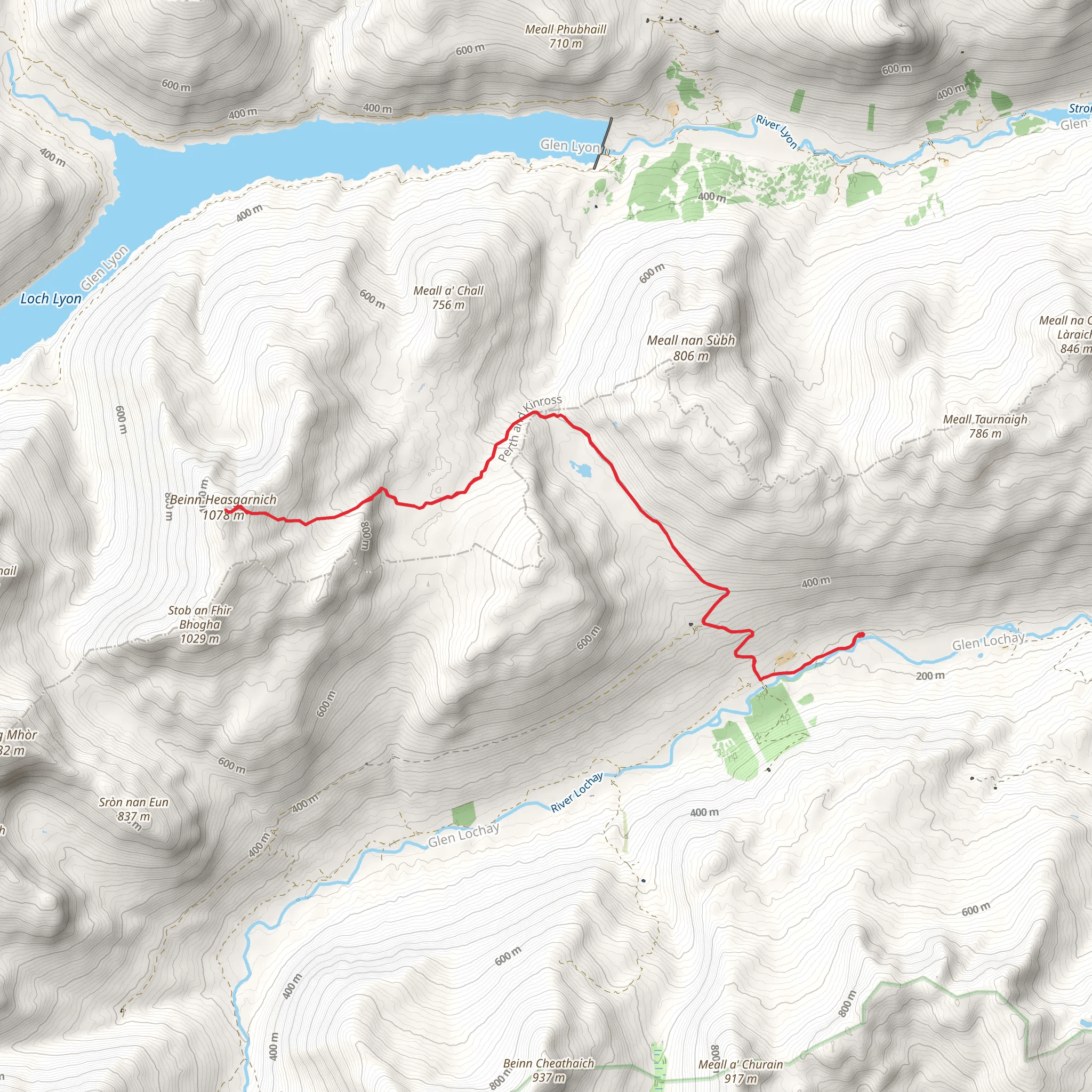 Beinn Sheasgarnaich mobile static map