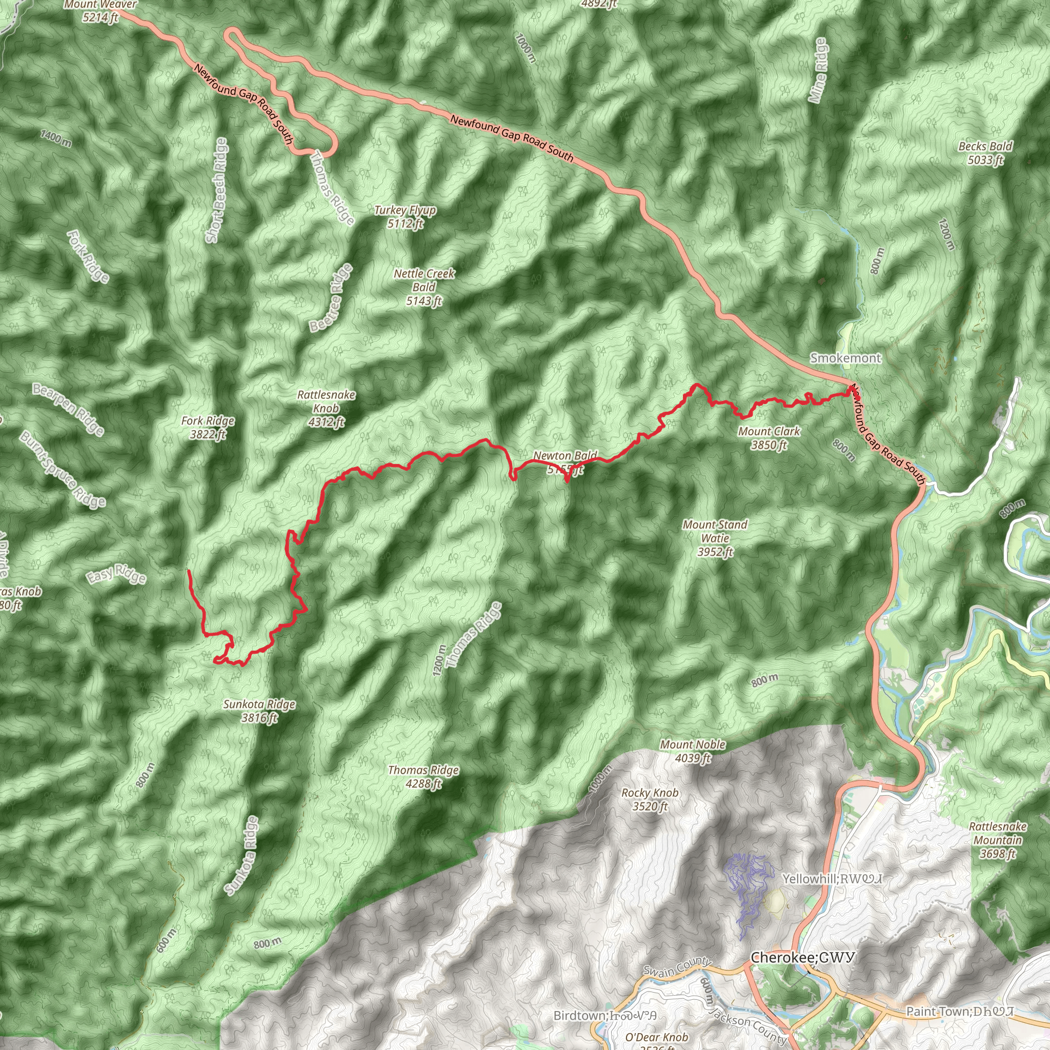 Mountains - to - Sea Trail via BMT mobile static map