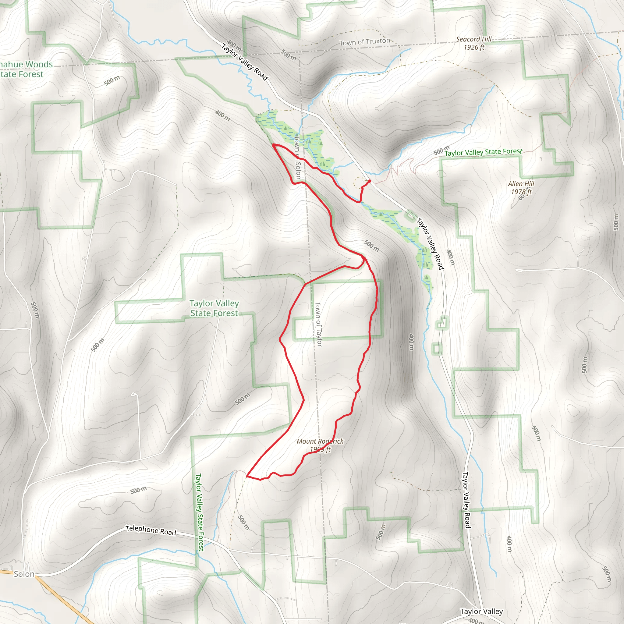 Mount Roderick Loop Trail mobile static map