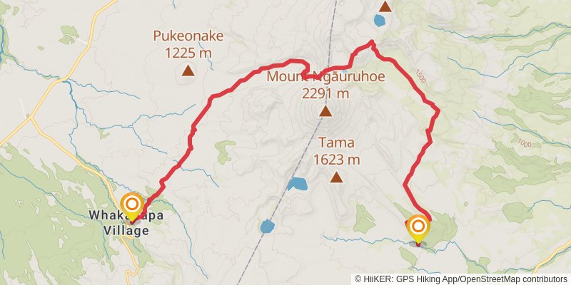 Tongariro Northern Circuit stage 2 Map
