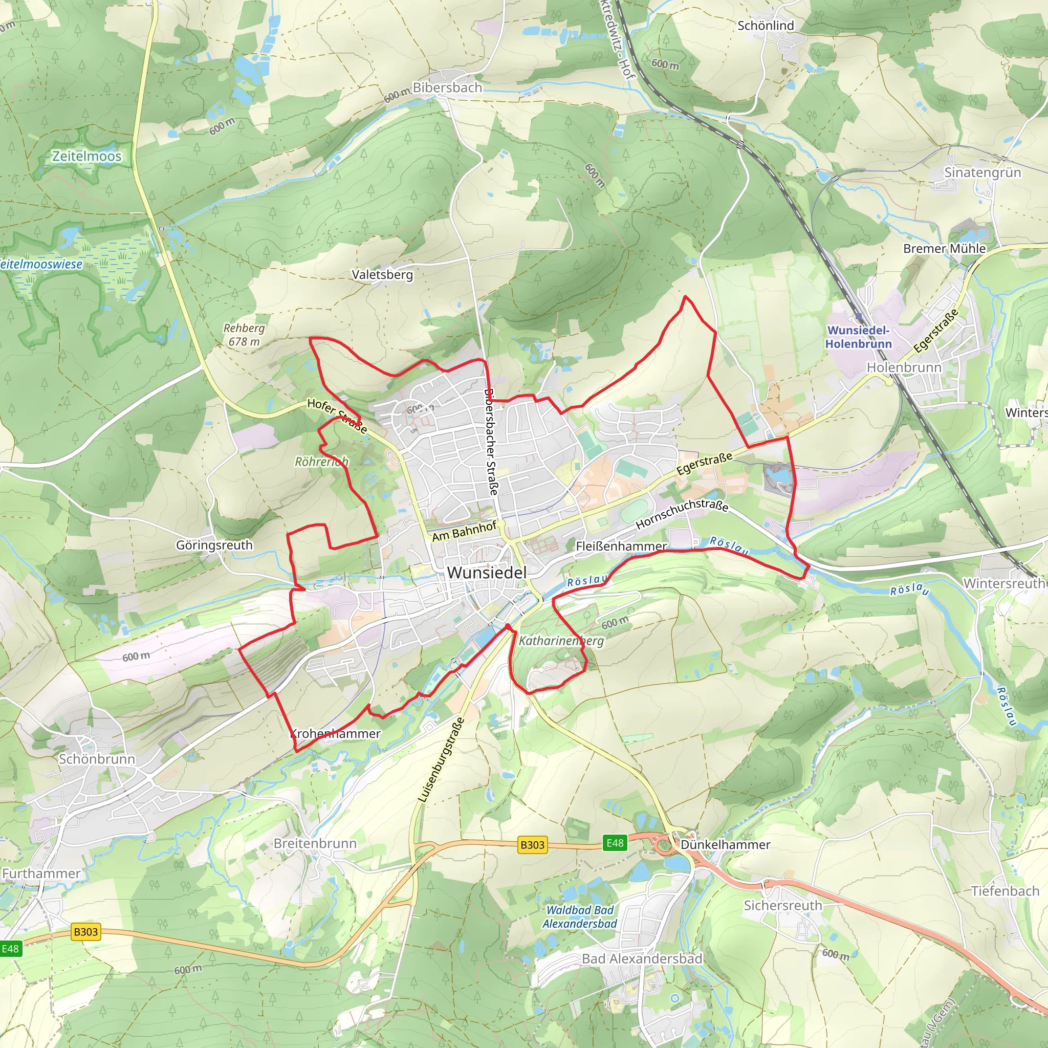 Landschaftslehrpfad Wunsiedel and Koenigin Luise Weg mobile static map