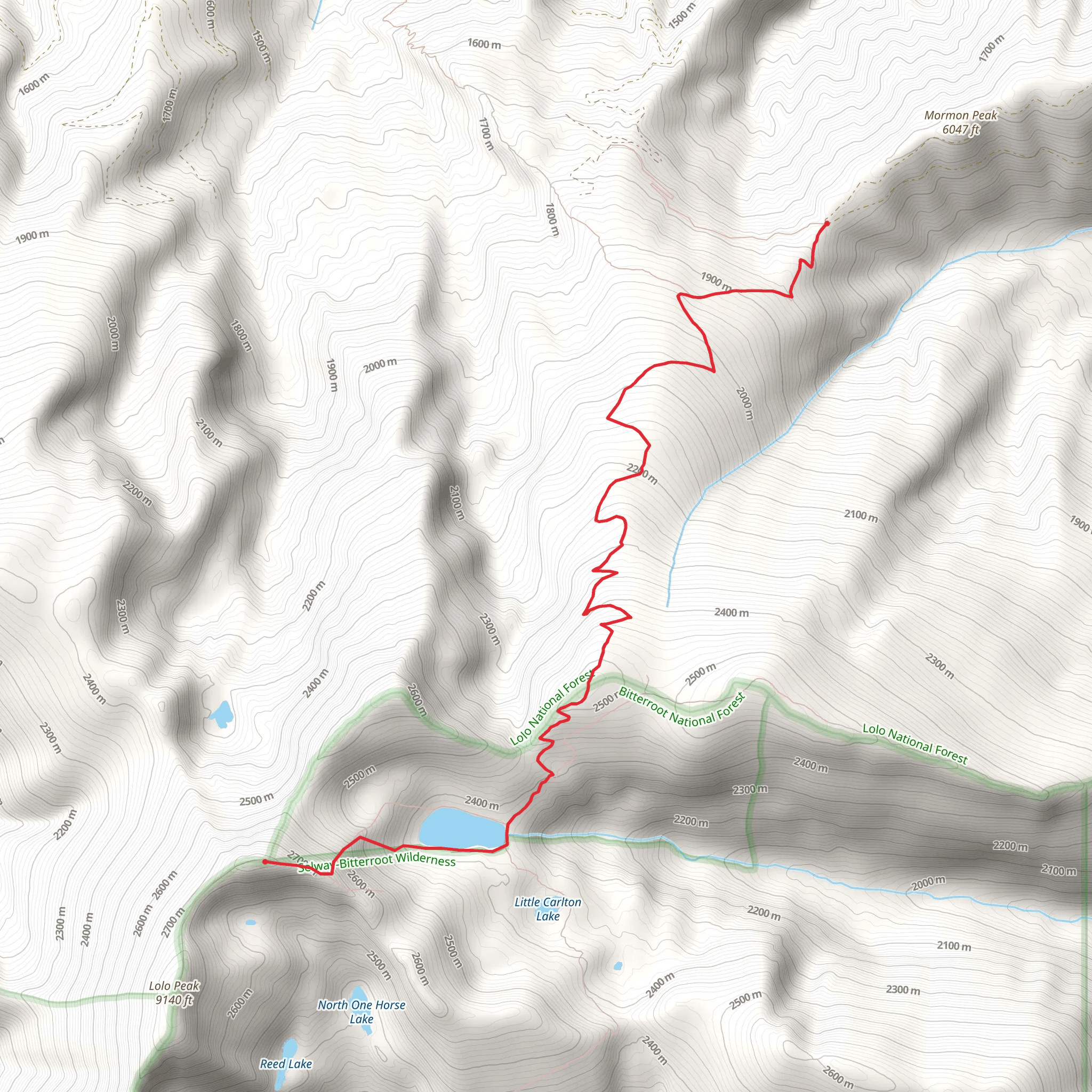Carlton Lake via Carlton Ridge Trail mobile static map
