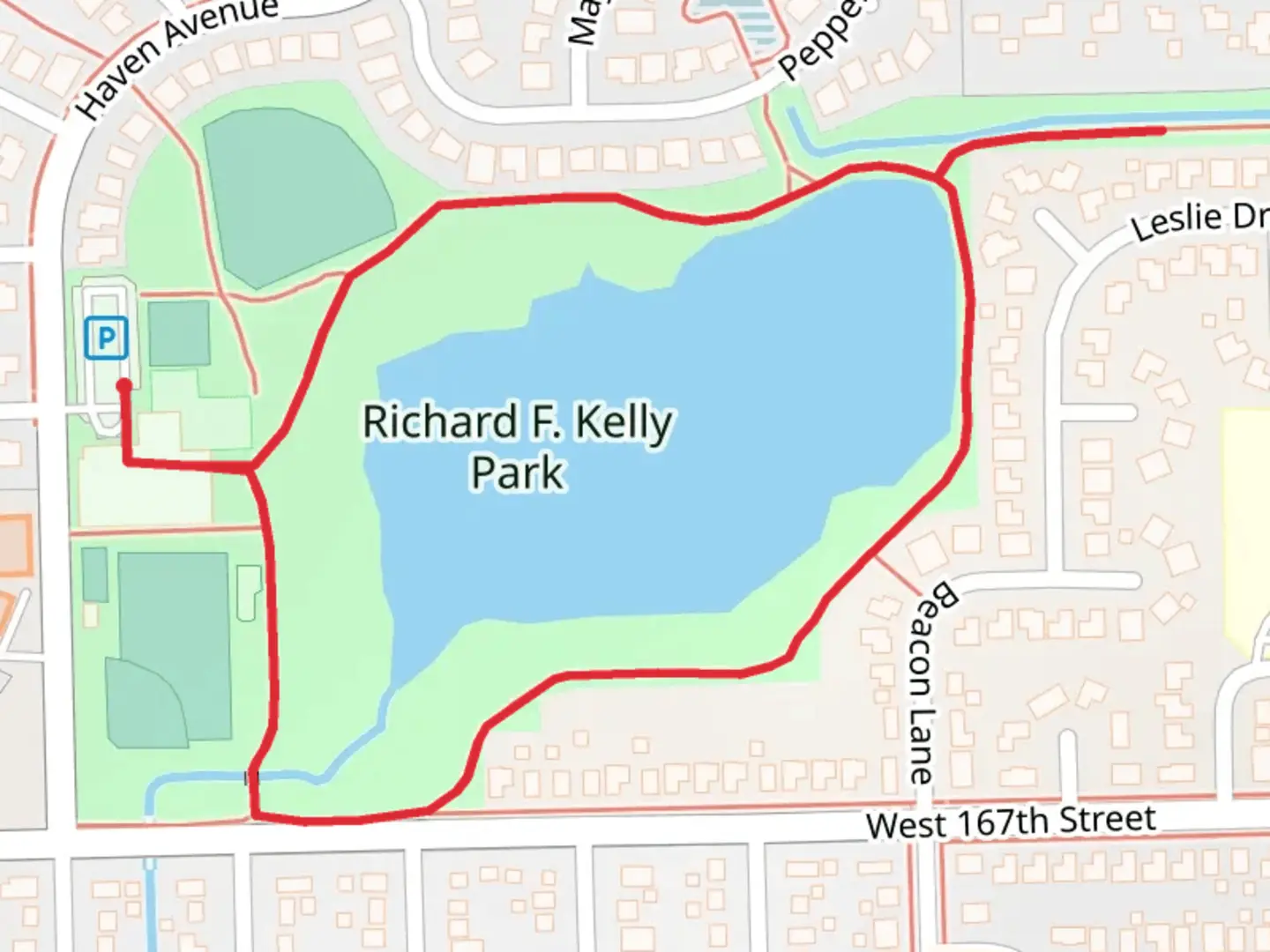 An image depicting the trail Lake Lorin Loop and its surrounding area.