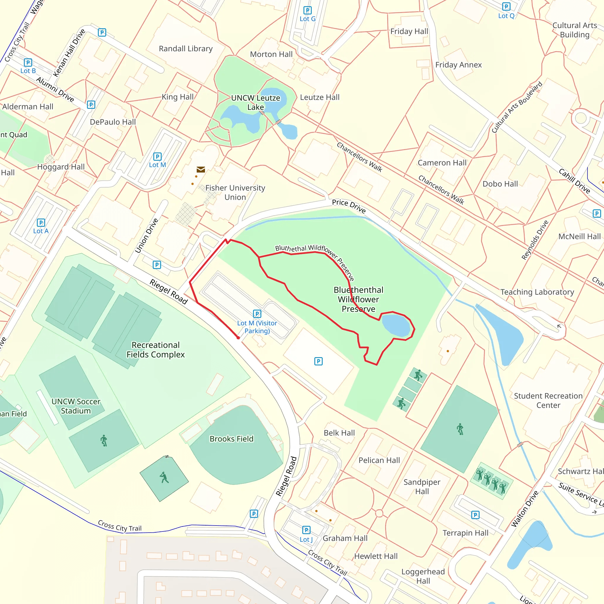 Bluethenthal Wildflower Preserve Loop mobile static map