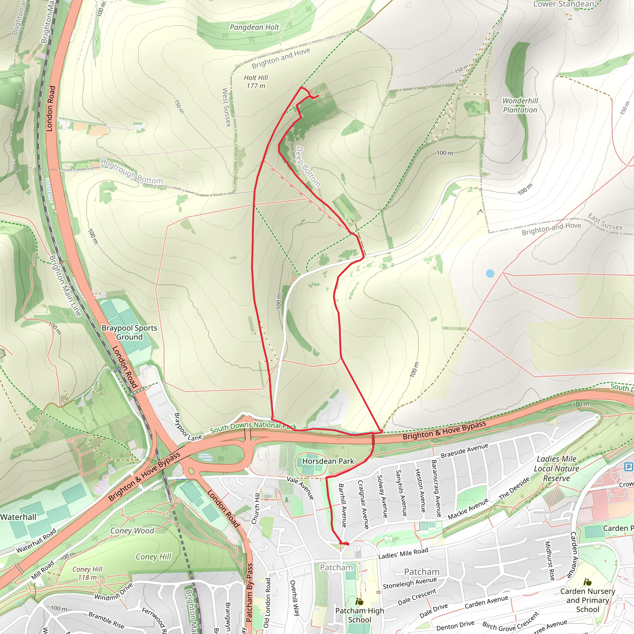 The Chattri Walk mobile static map