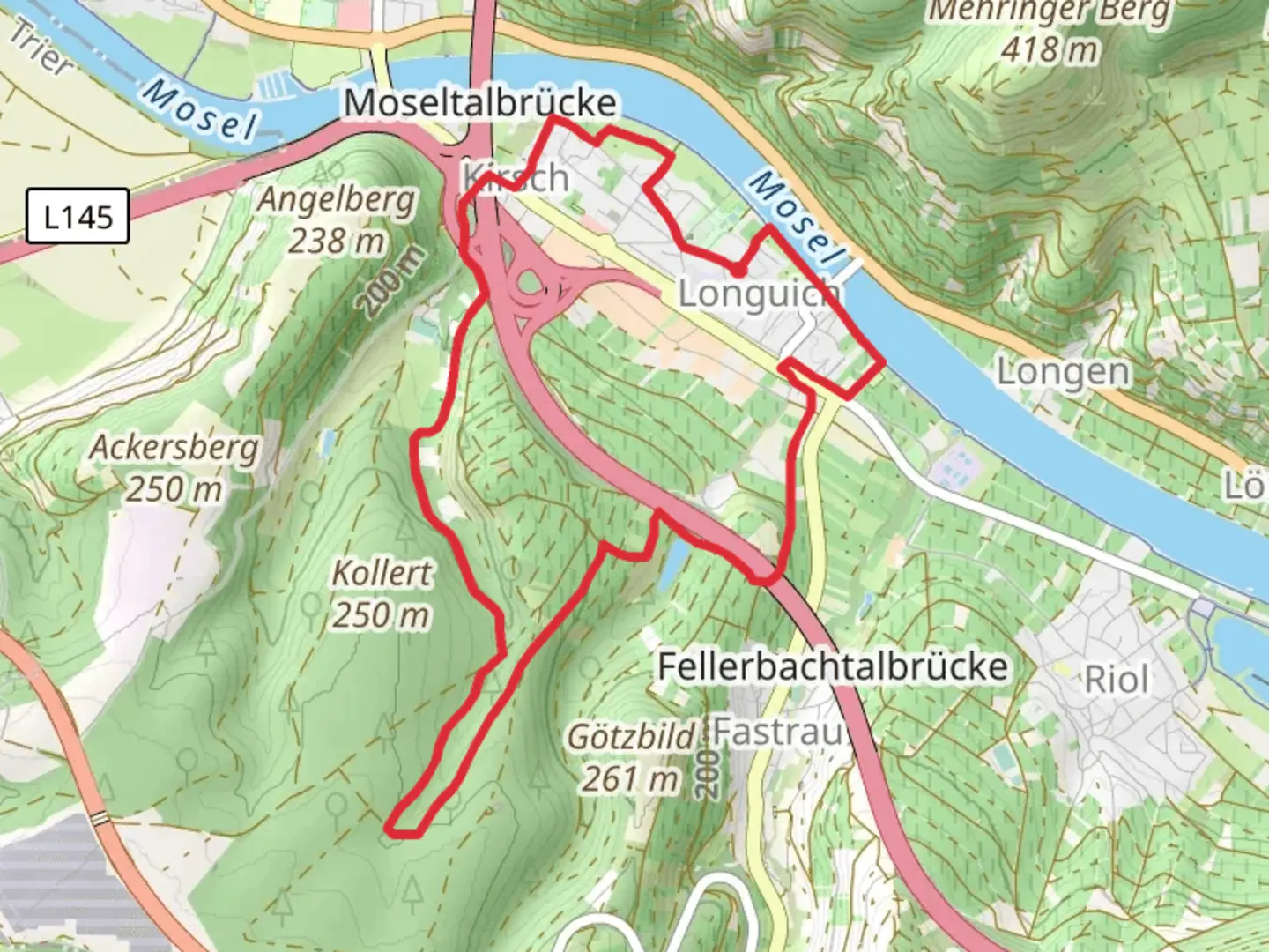 An image depicting the trail Longuich Loop and its surrounding area.