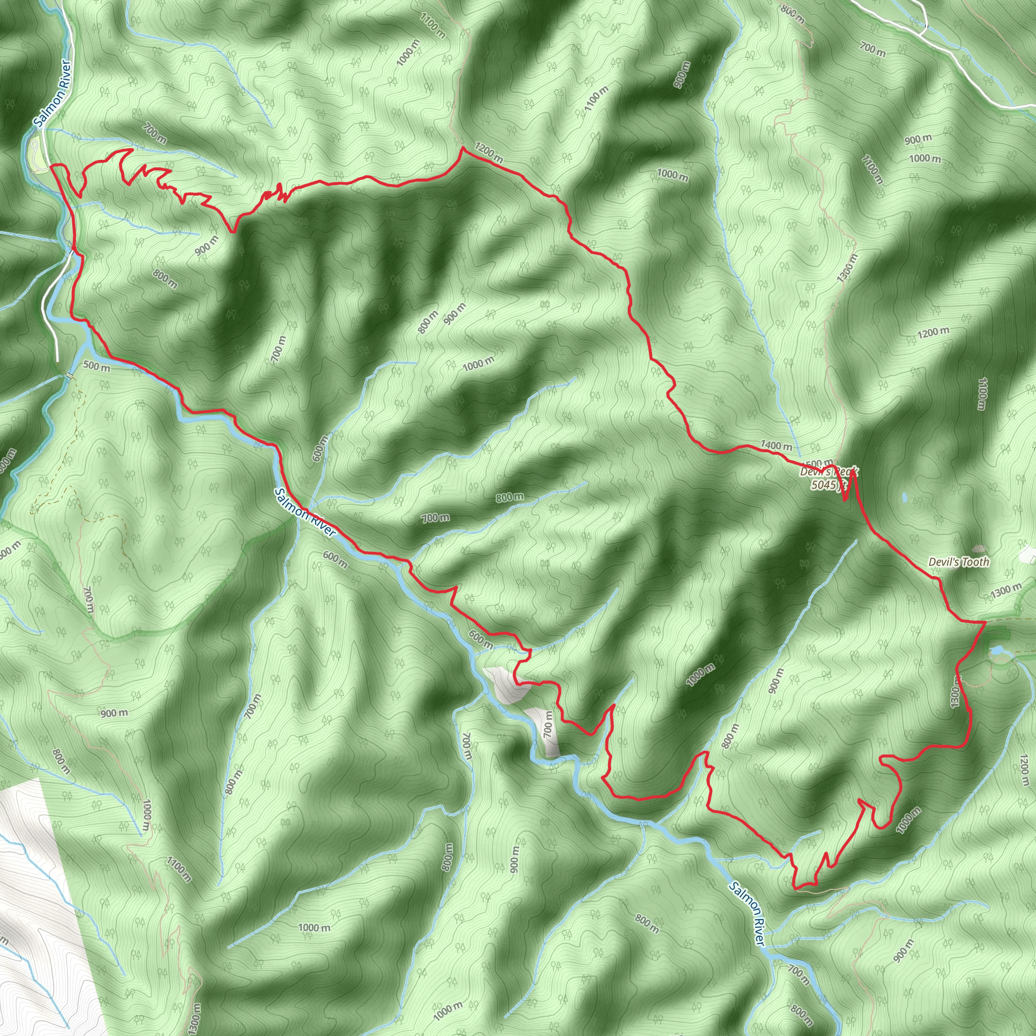 Salmon River, Kinzel Lake and Green Canyon Way Loop Trail mobile static map