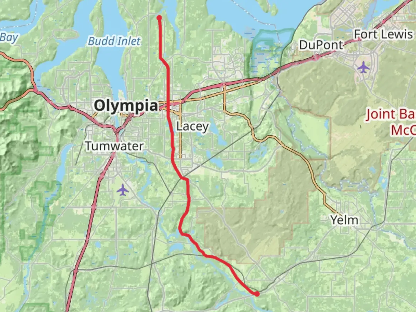 An image depicting the trail Chehalis Western Trail and its surrounding area.