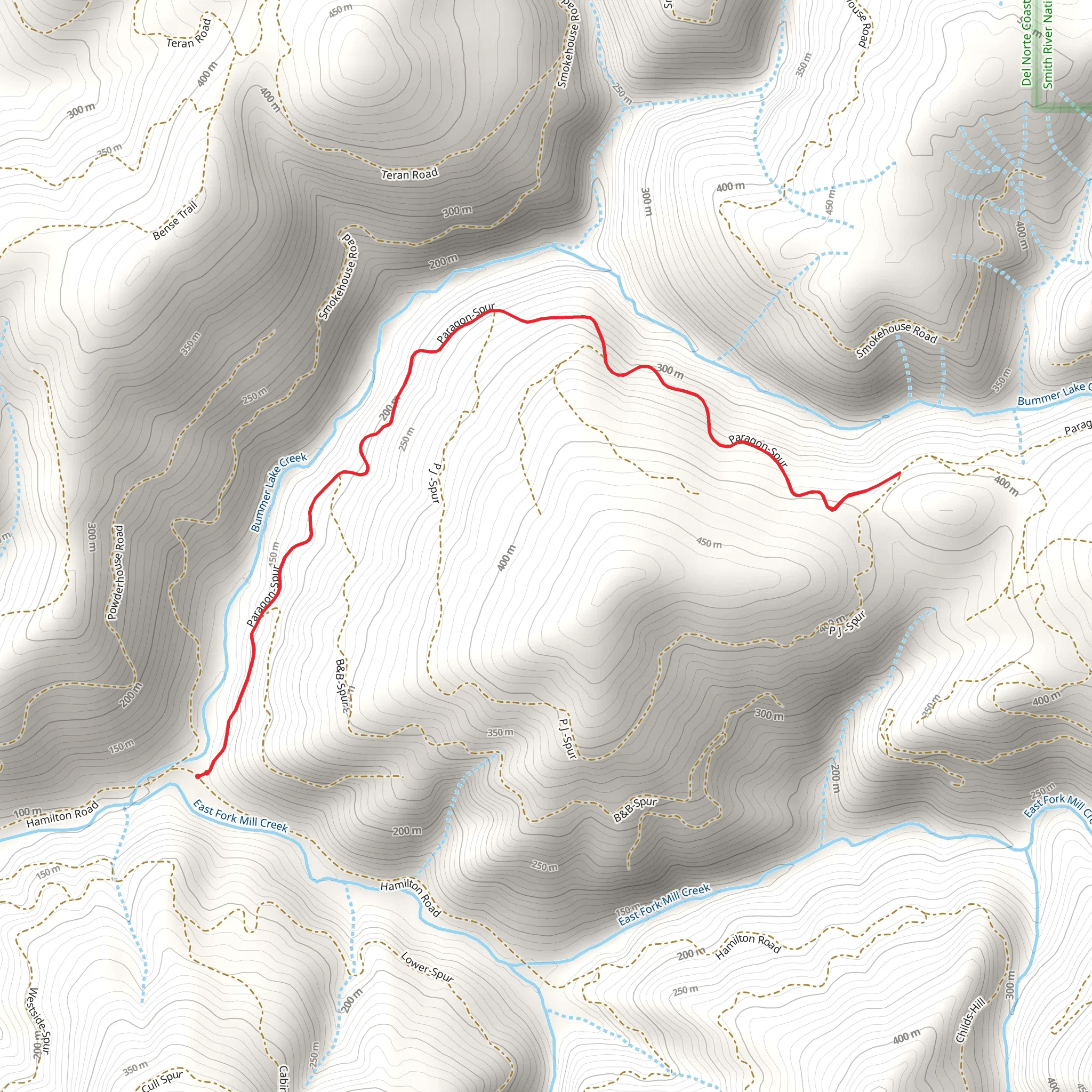 Bummer Lake Road Trail mobile static map