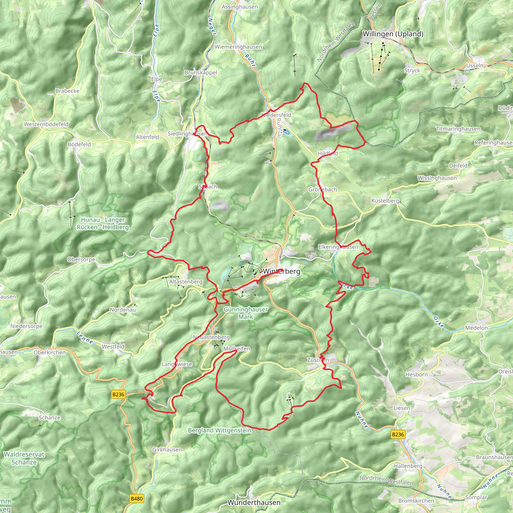 Winterberger Hochtour mobile static map