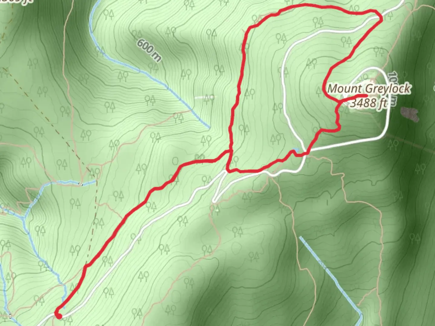 An image depicting the trail Mount Greylock Overlook Trail and its surrounding area.