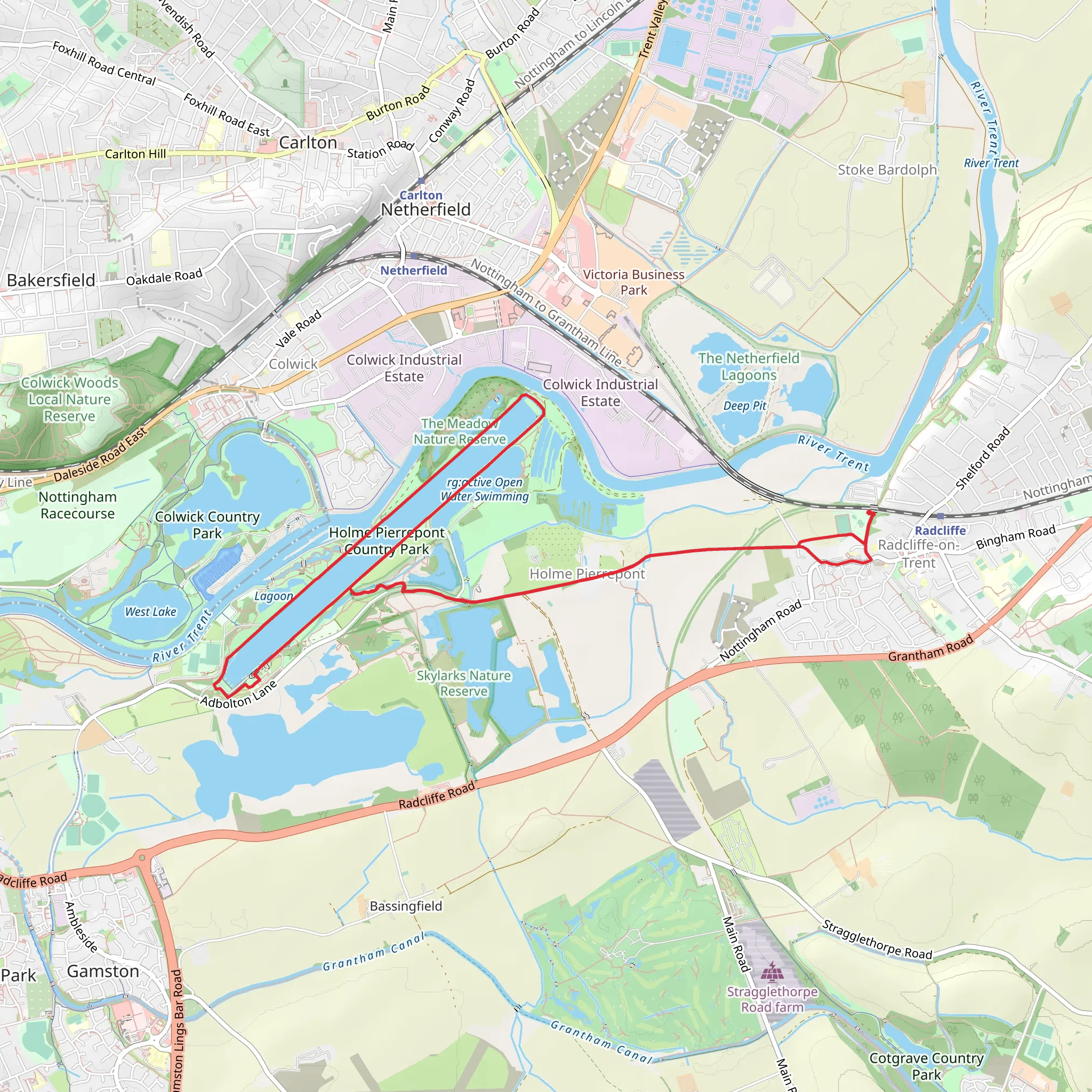 Regatta Lake Loop from Radcliffe mobile static map