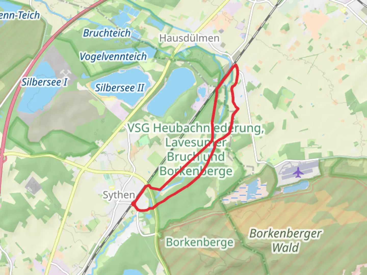 An image depicting the trail Linnert Rundweg A1 Loop and its surrounding area.