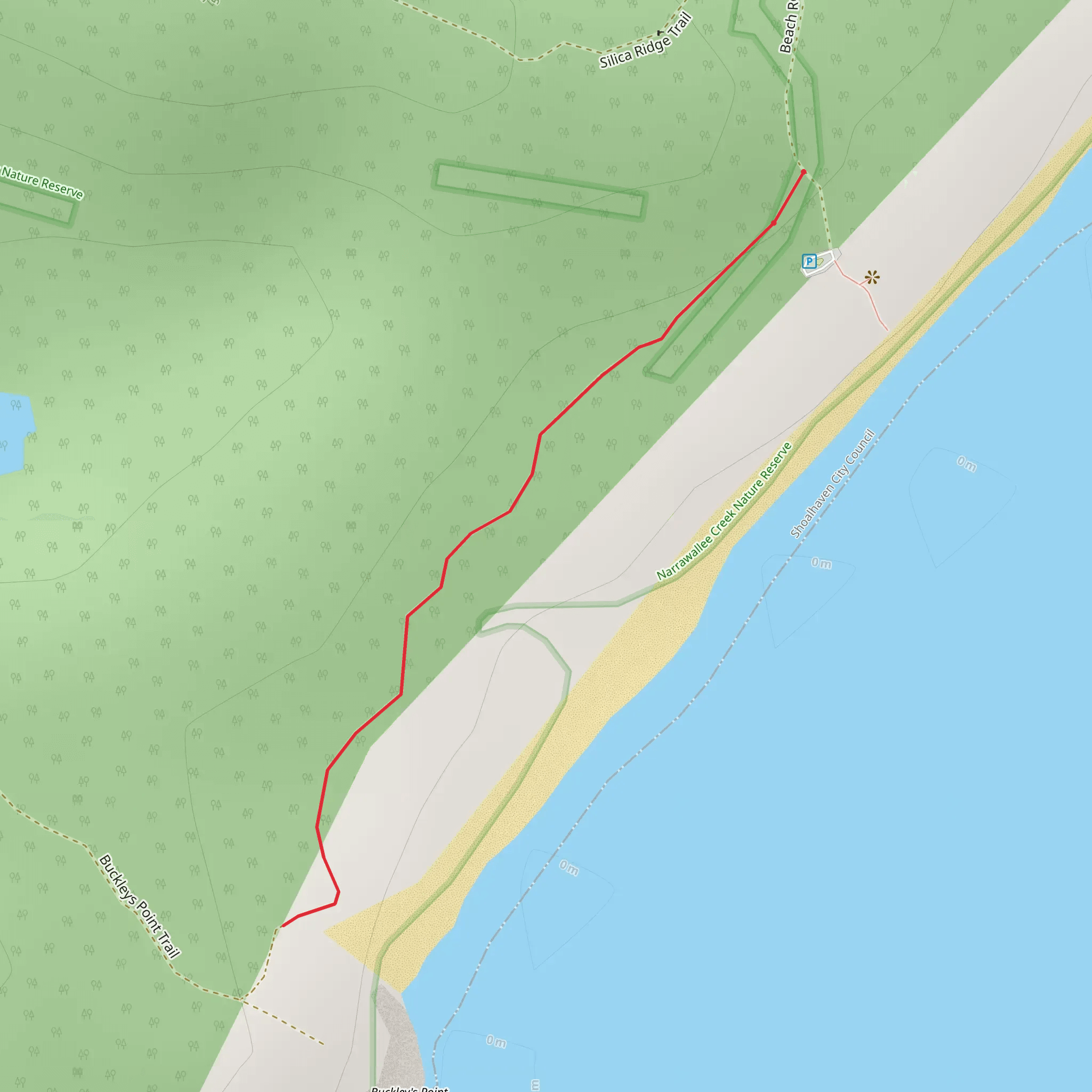Burrawang Track - Conjola Beach to Buckleys Point mobile static map