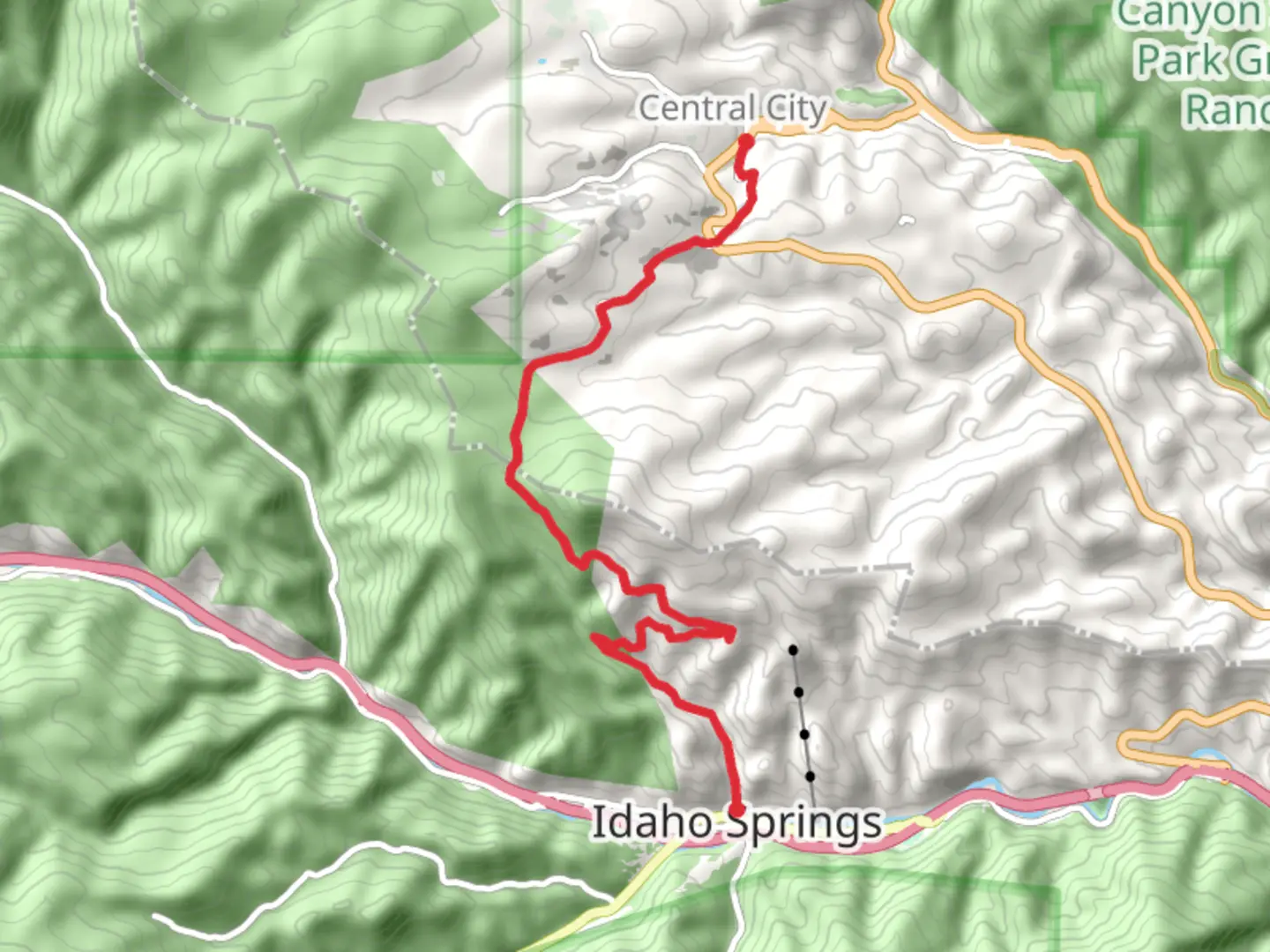 An image depicting the trail Virginia Canyon Road Trail and its surrounding area.