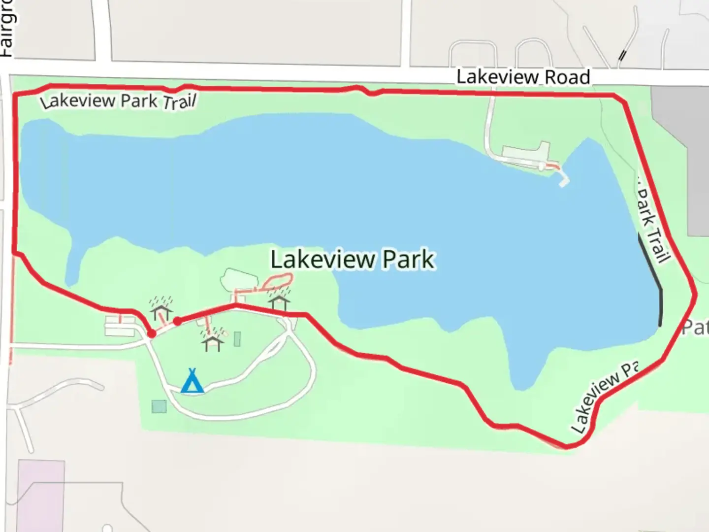 An image depicting the trail Lake View Lake Loop and its surrounding area.