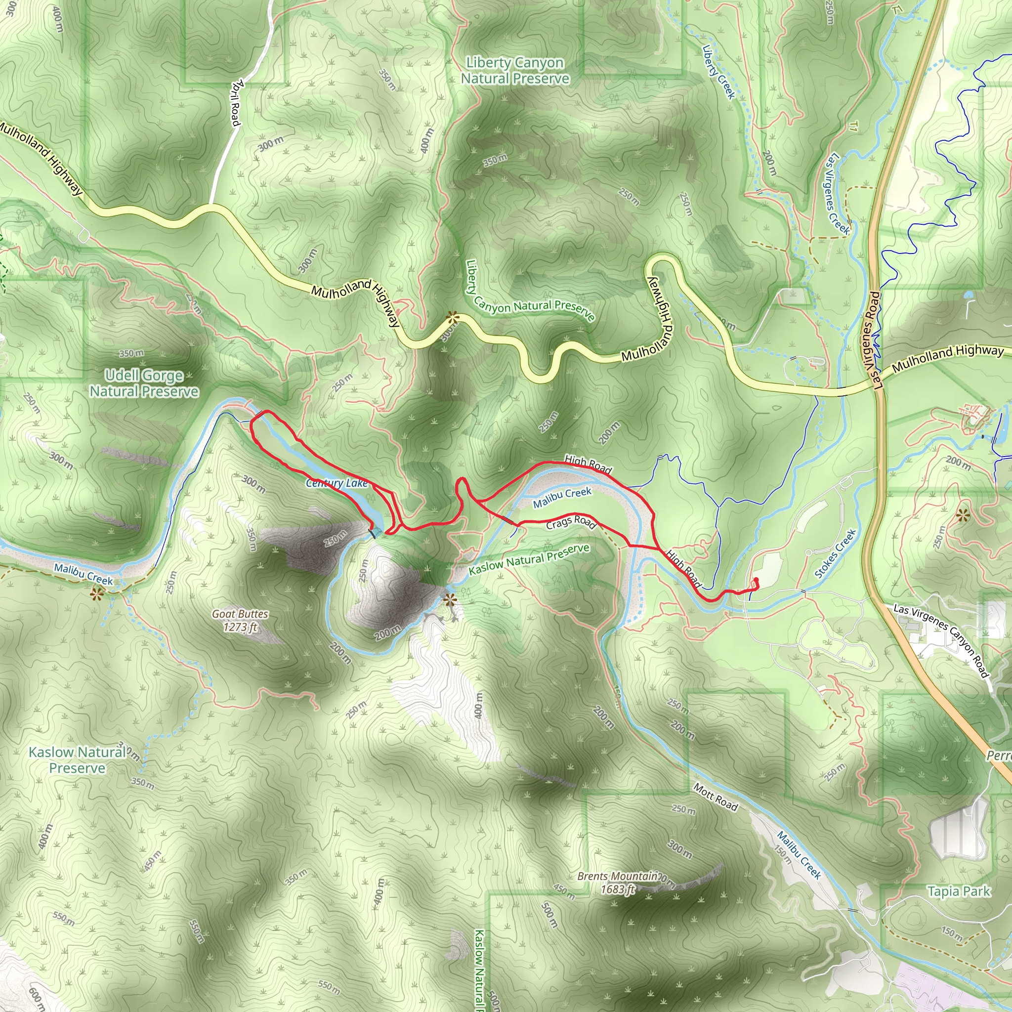 Century Lake Trail via Crags Road mobile static map
