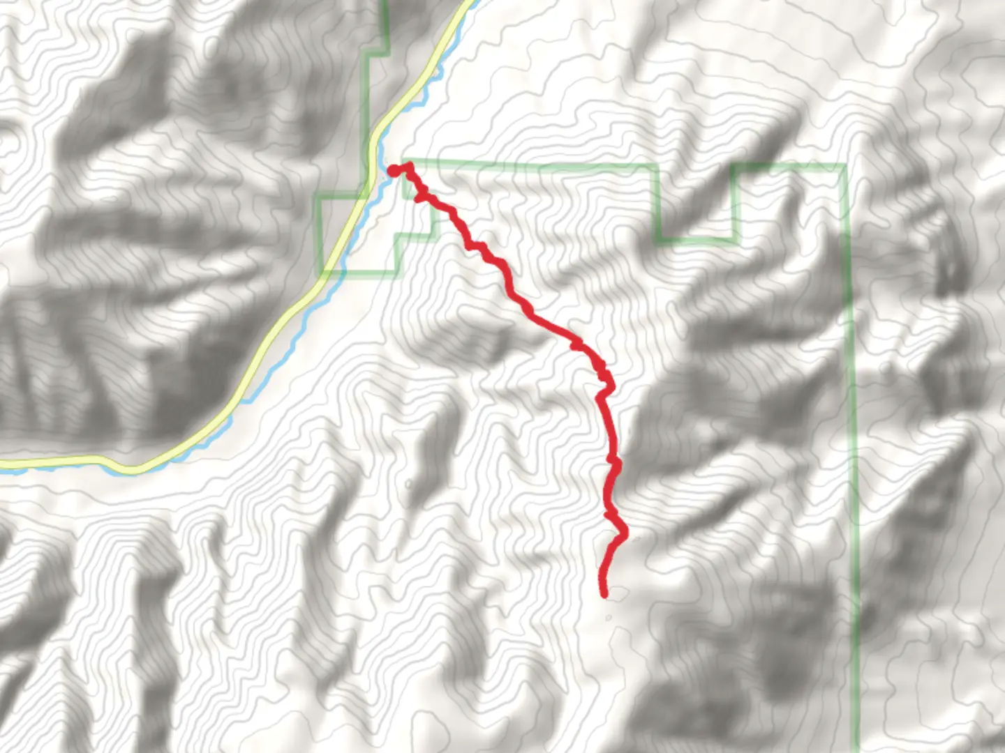 An image depicting the trail Maurice Creek and its surrounding area.