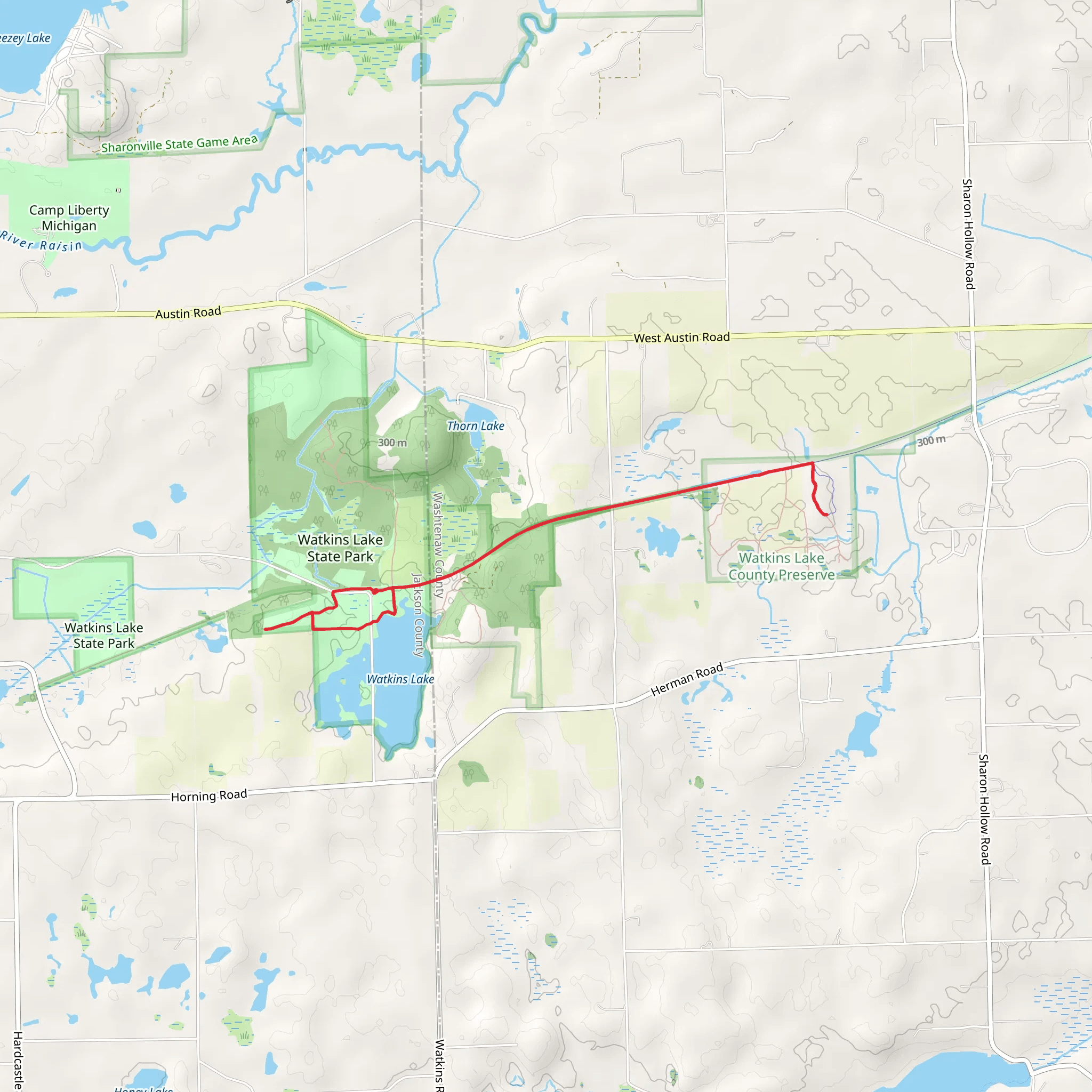 Red Trail, Yellow Trail and Watkins Lake mobile static map