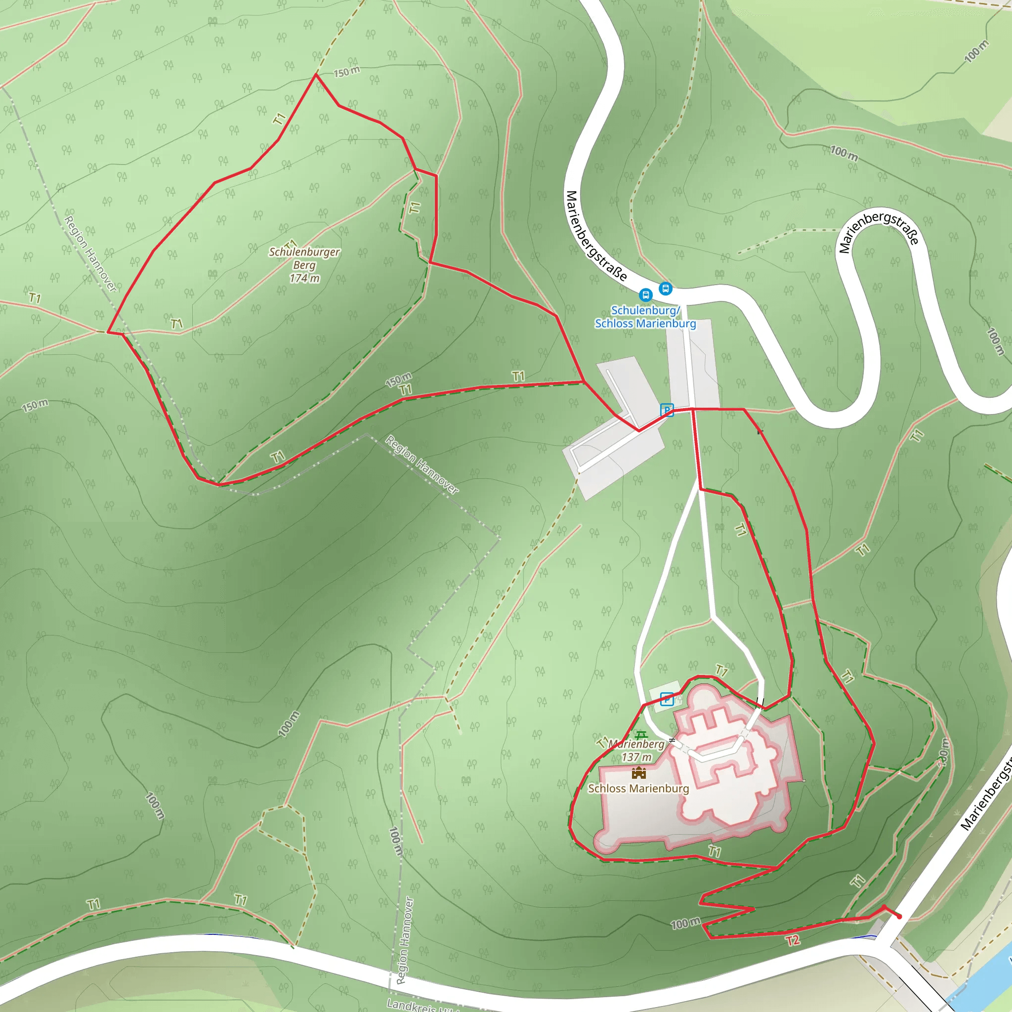 Marienberg and Valenberger Weg mobile static map