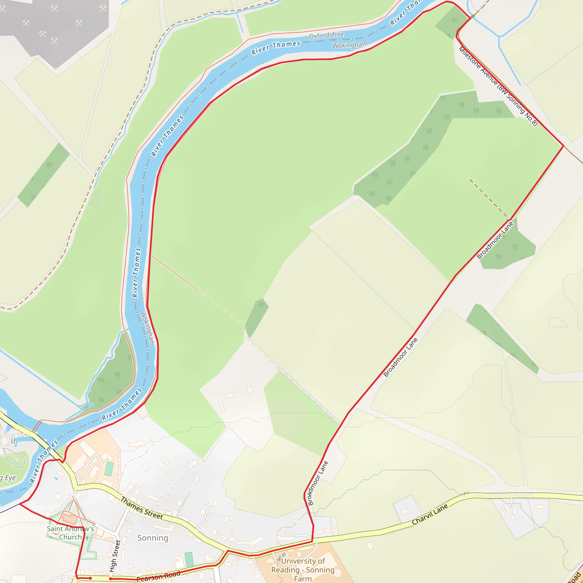 Sonning Short Loop mobile static map