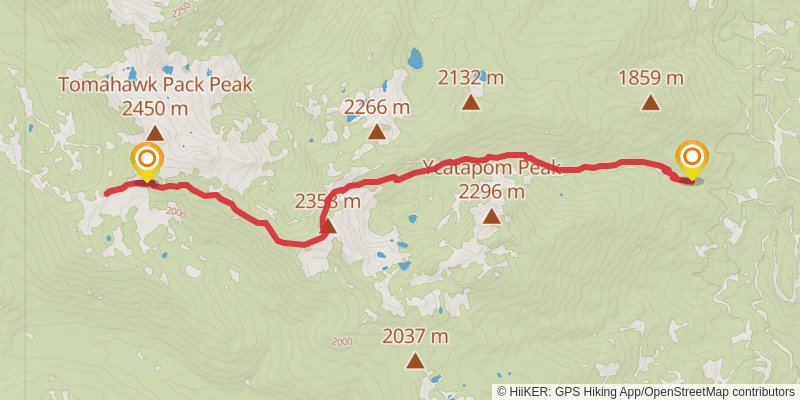 Poison Canyon Trail stage 2 Map