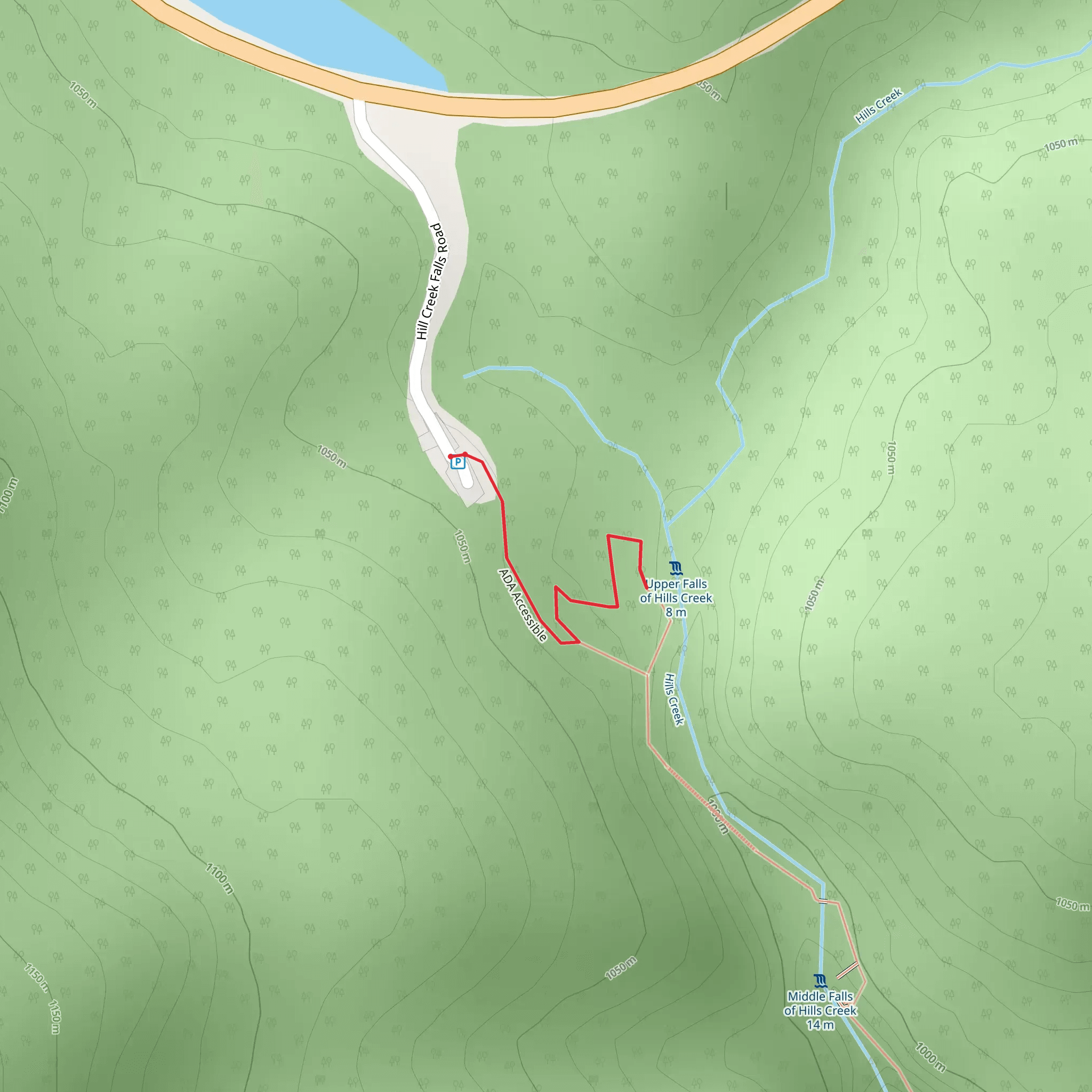 ADA Accessible - Hill Creek Falls Road mobile static map