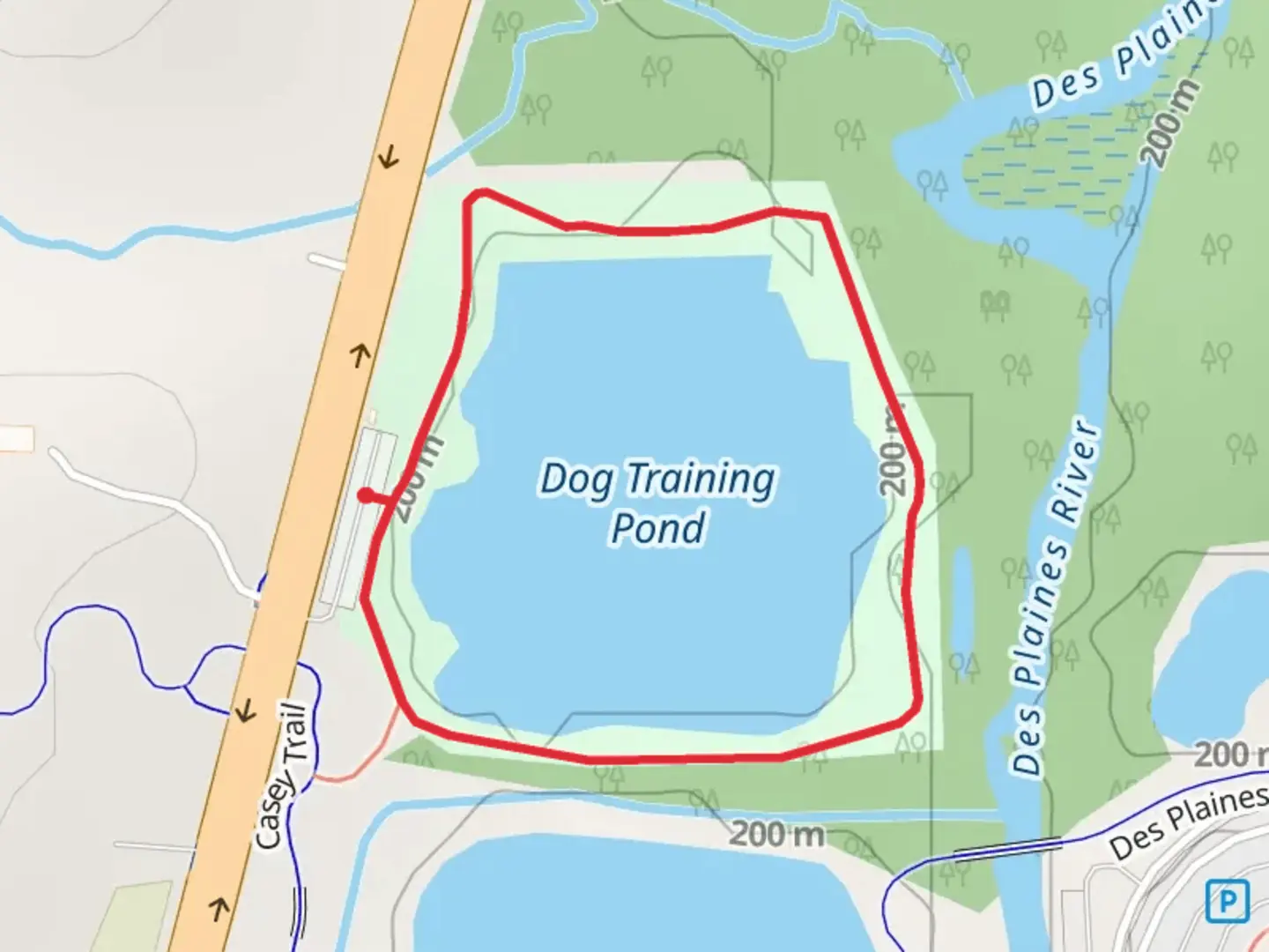 An image depicting the trail Independence Grove Park Loop and its surrounding area.