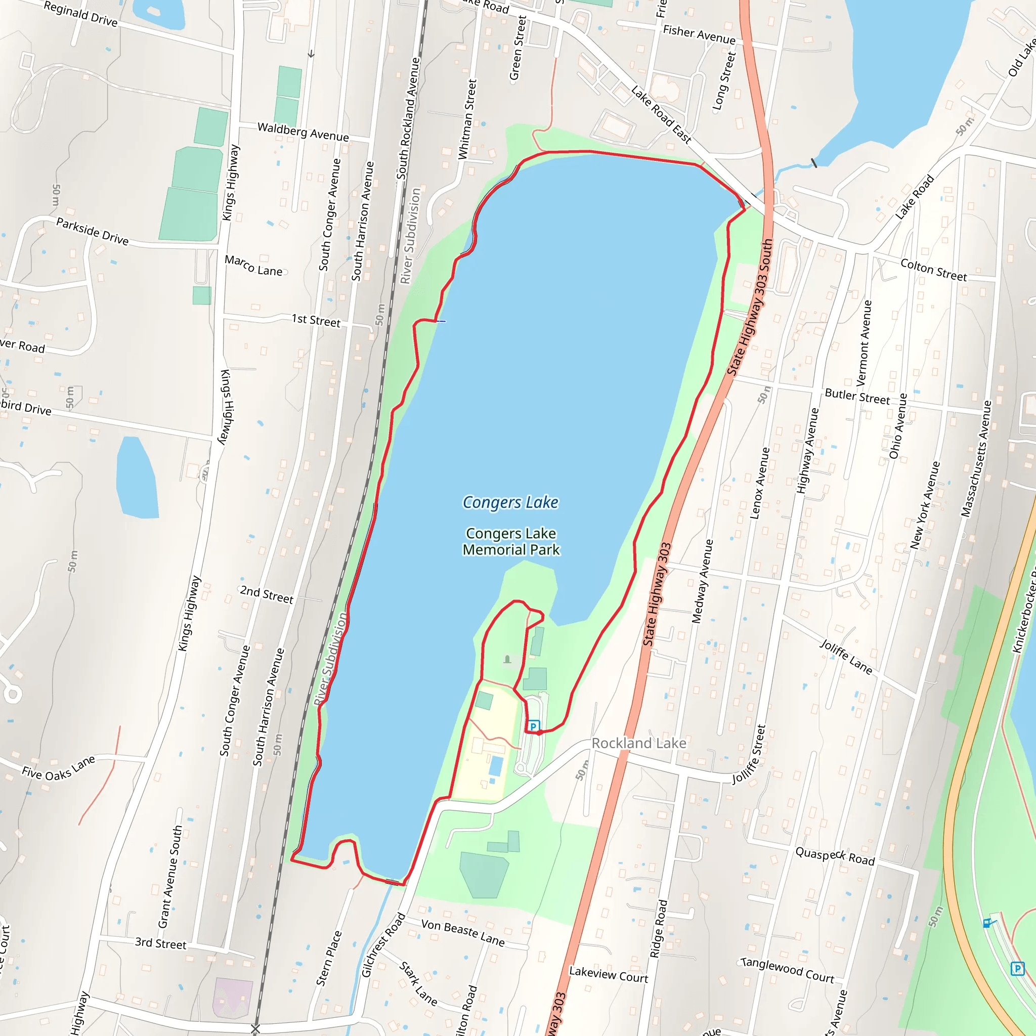Congers Lake Loop mobile static map