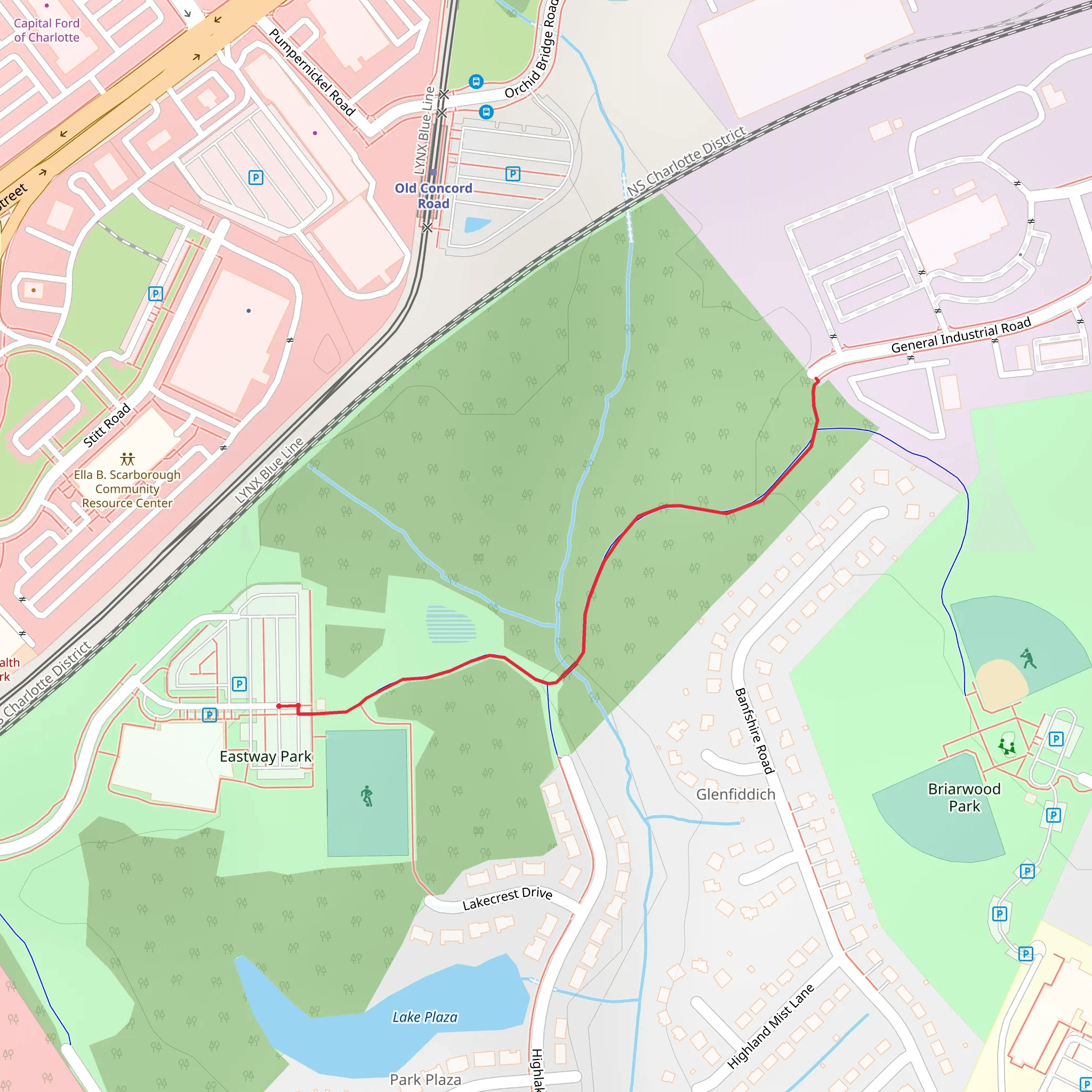 Eastway Park Walk mobile static map