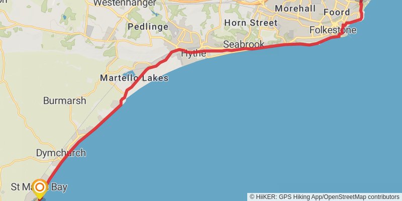 Camber to Dartford Station Walk via England Coast Path stage 2 Map