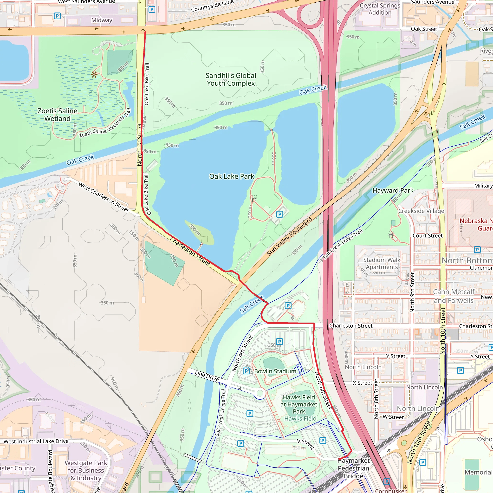 Oak Lake Connector Trail mobile static map
