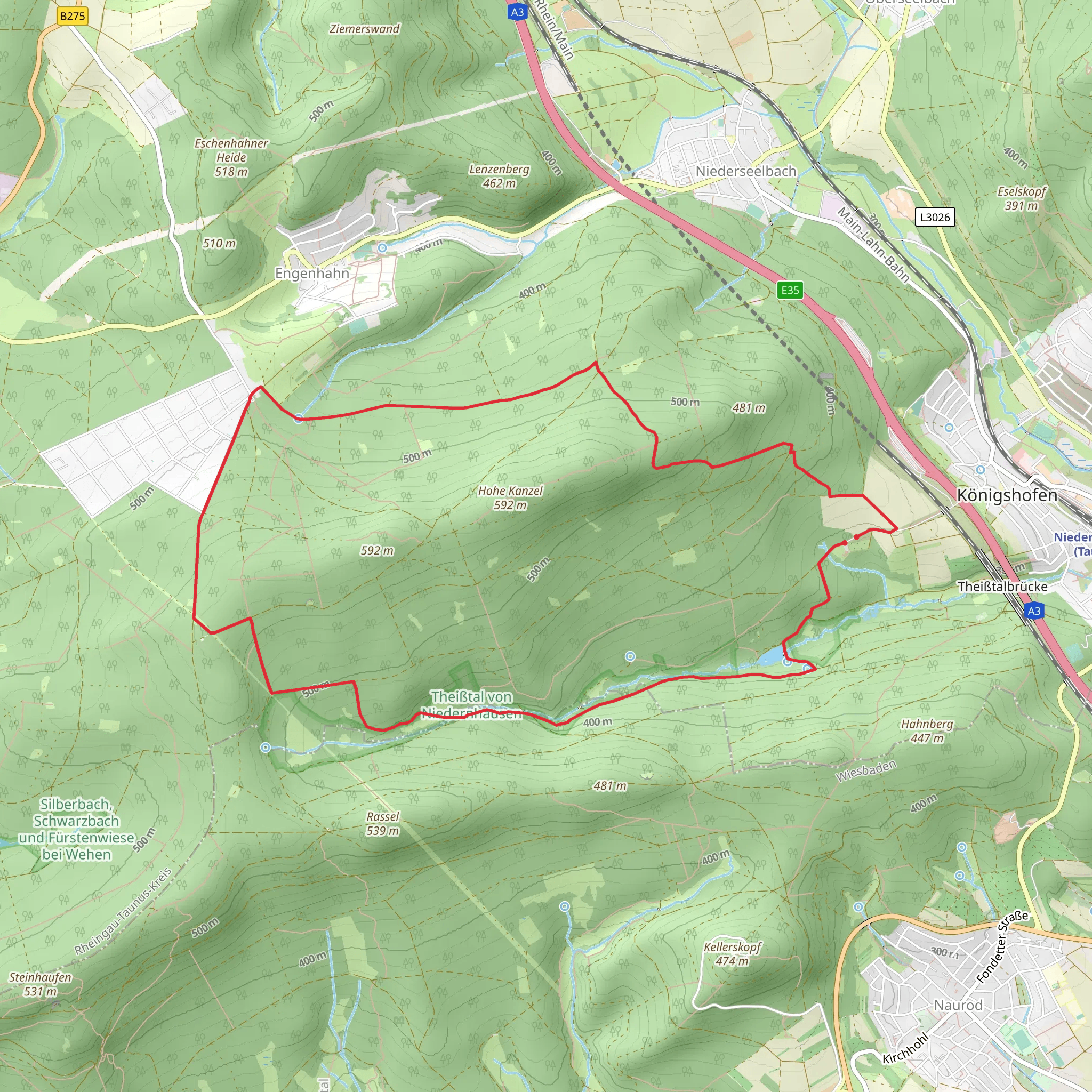 Theisstal Keiler Loop mobile static map