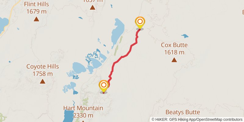 Oregon Desert Trail stage 27 Map