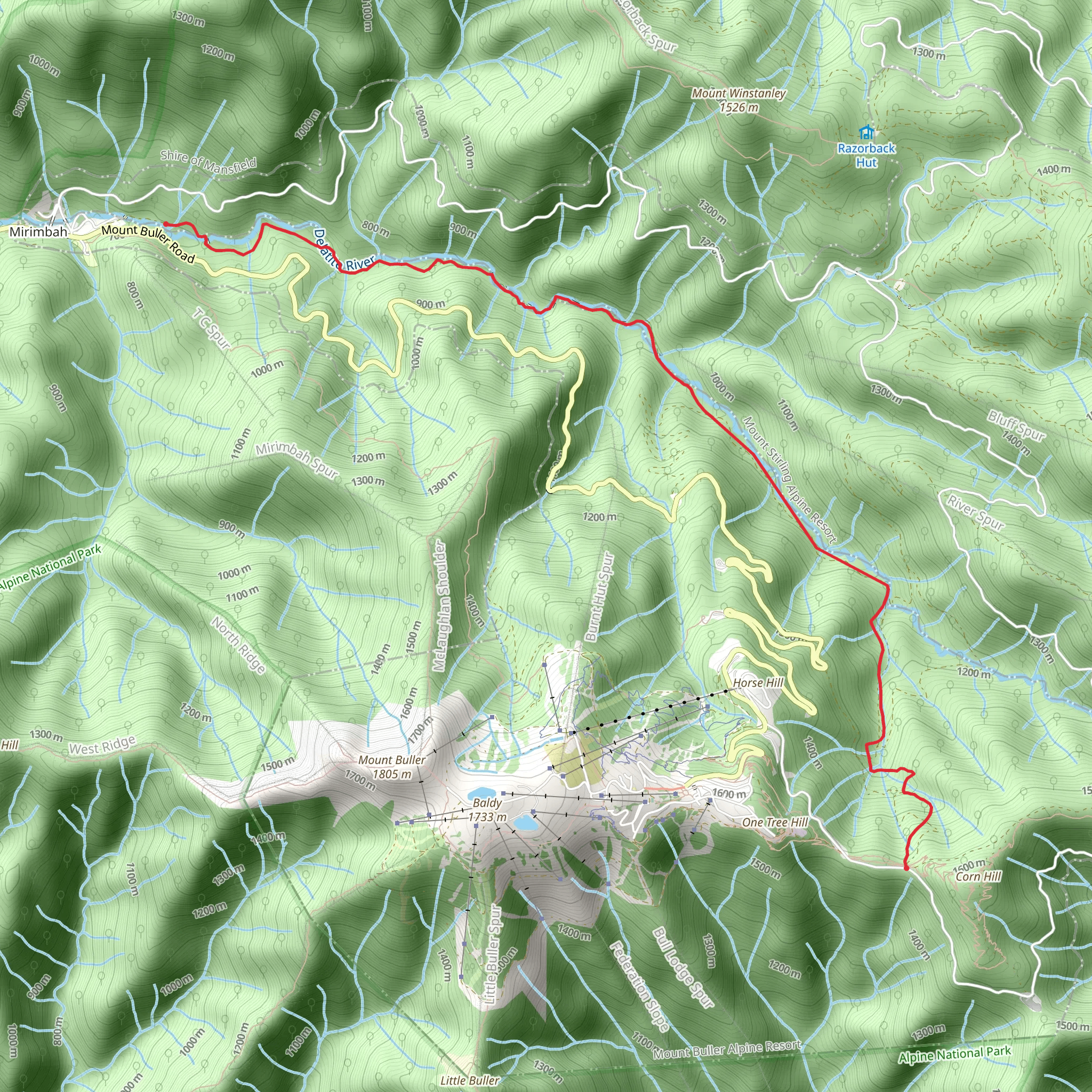 Delatite River Trail mobile static map