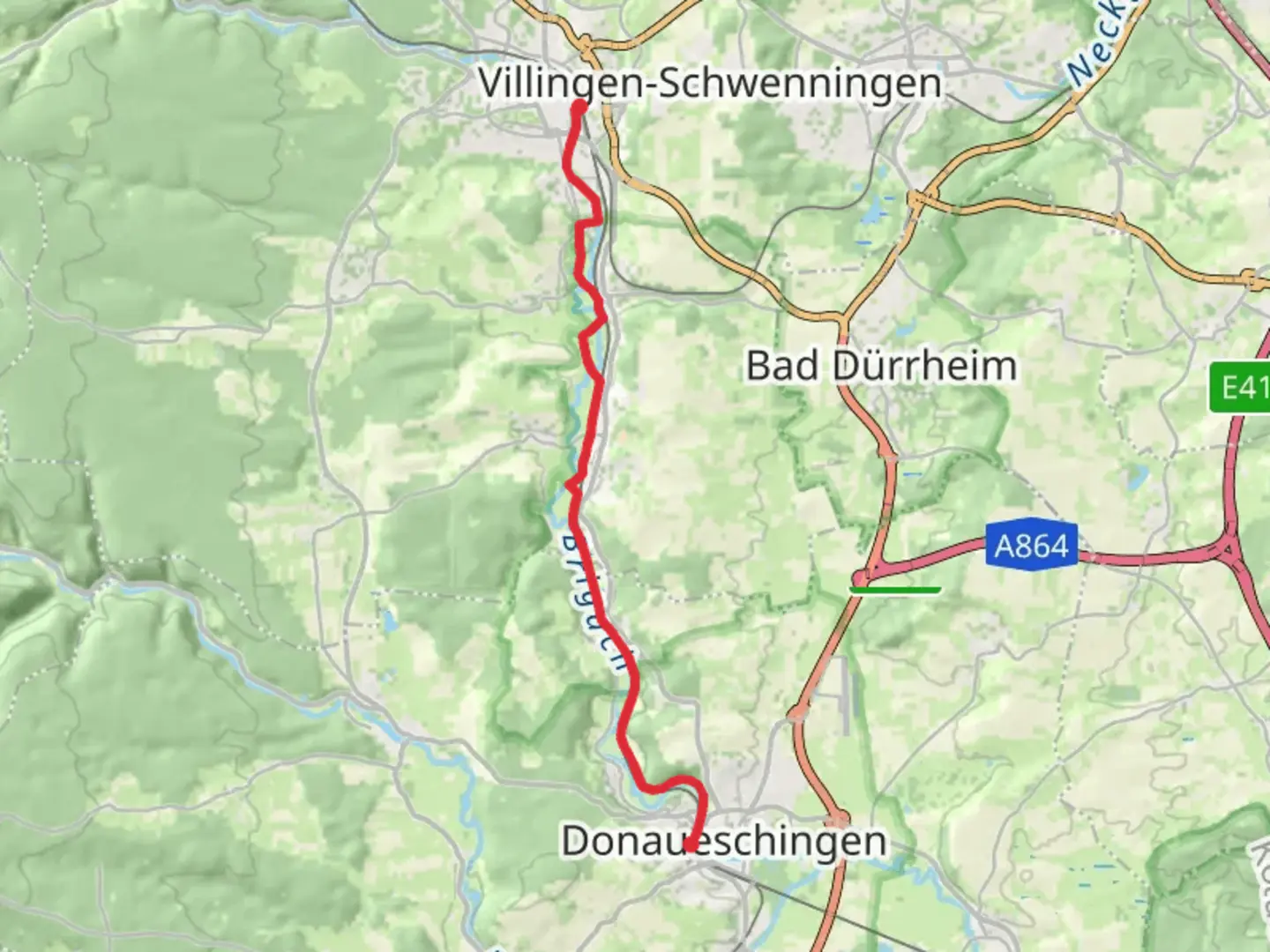 An image depicting the trail Donaueschingen to Villingen Walk and its surrounding area.