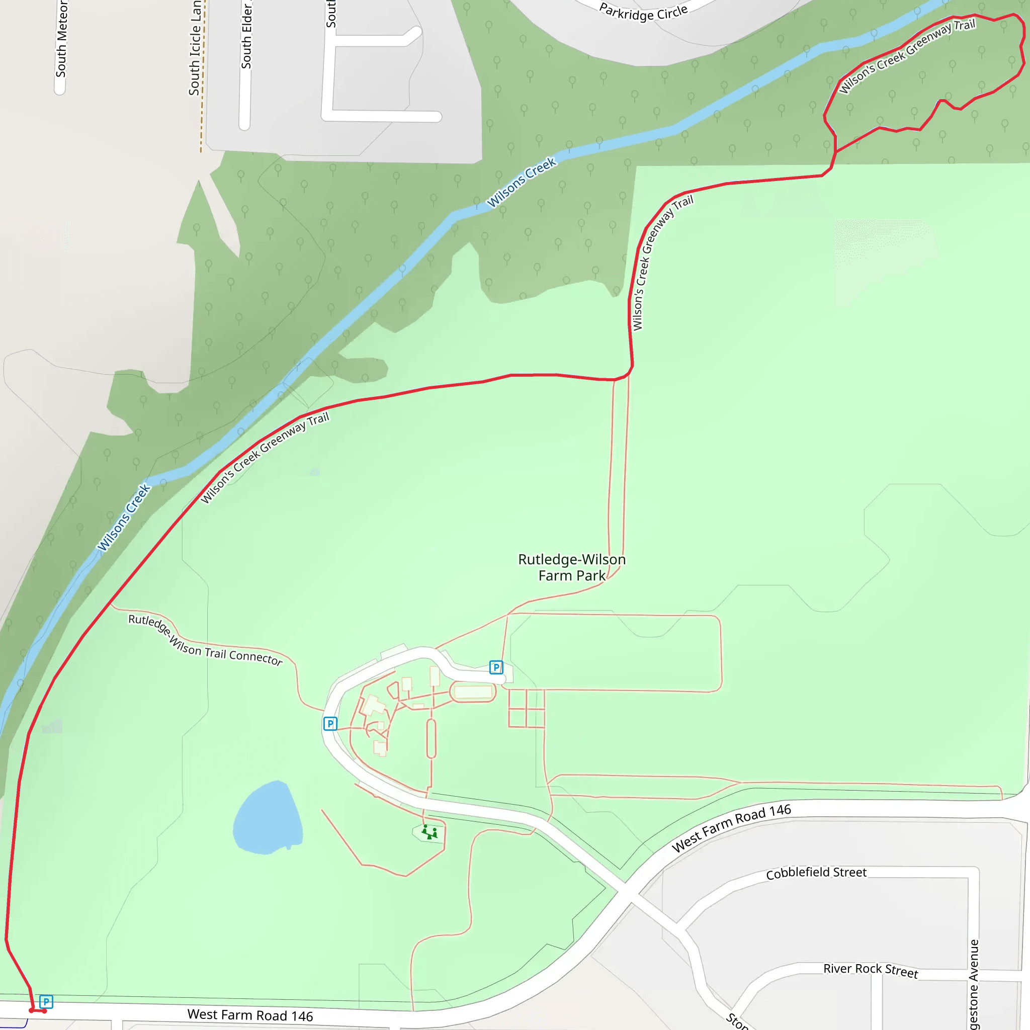 Wilson's Creek Greenway Loop Trail mobile static map