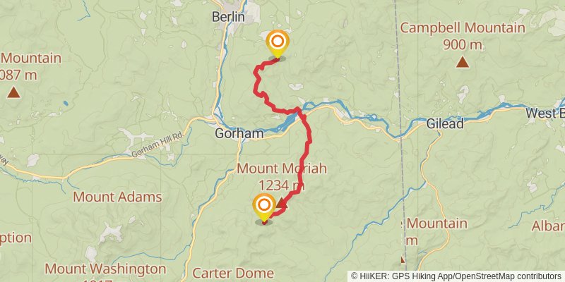 Appalachian Trail - New Hampshire stage 13 Map
