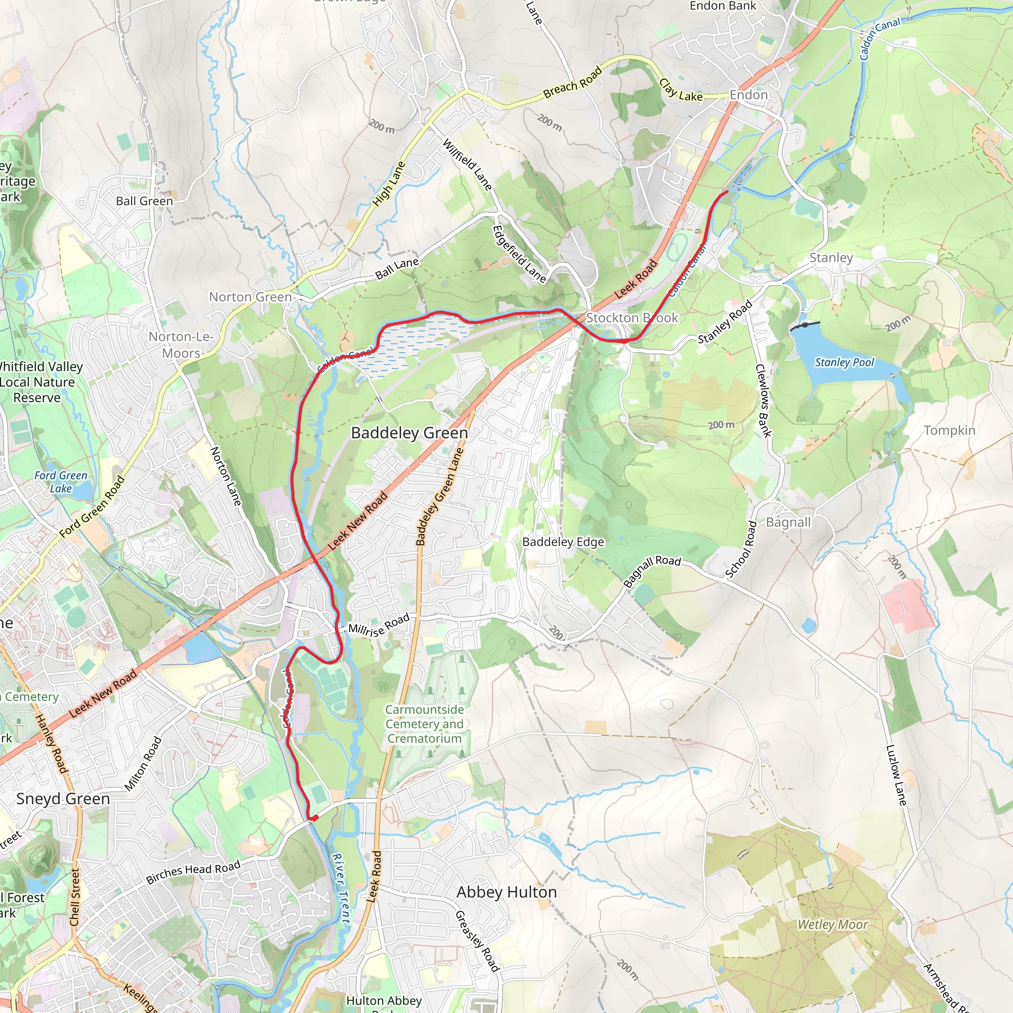 Caldon Canal Walk - Milton mobile static map
