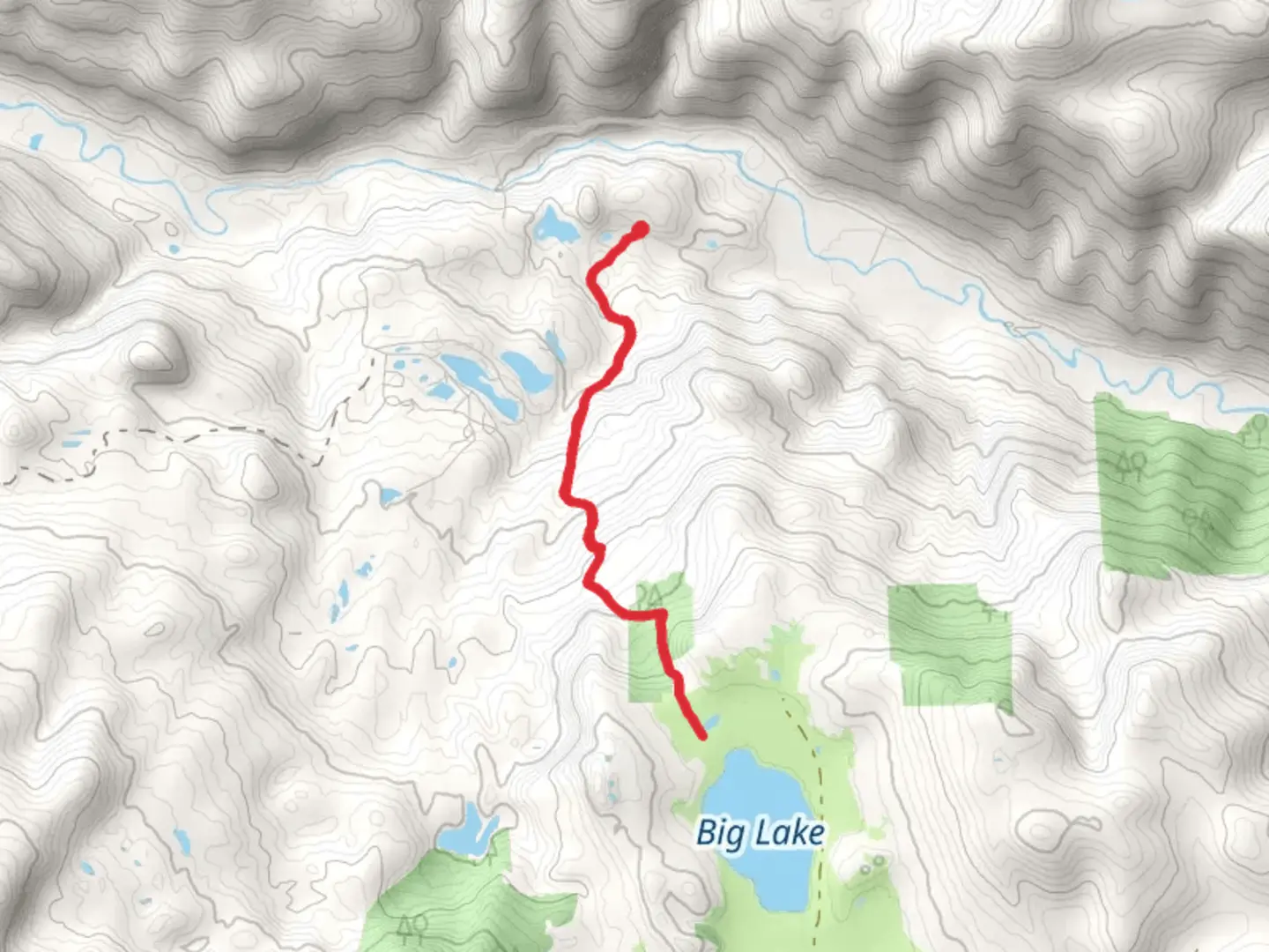 An image depicting the trail Big Lake Trail - Shawcroft and its surrounding area.