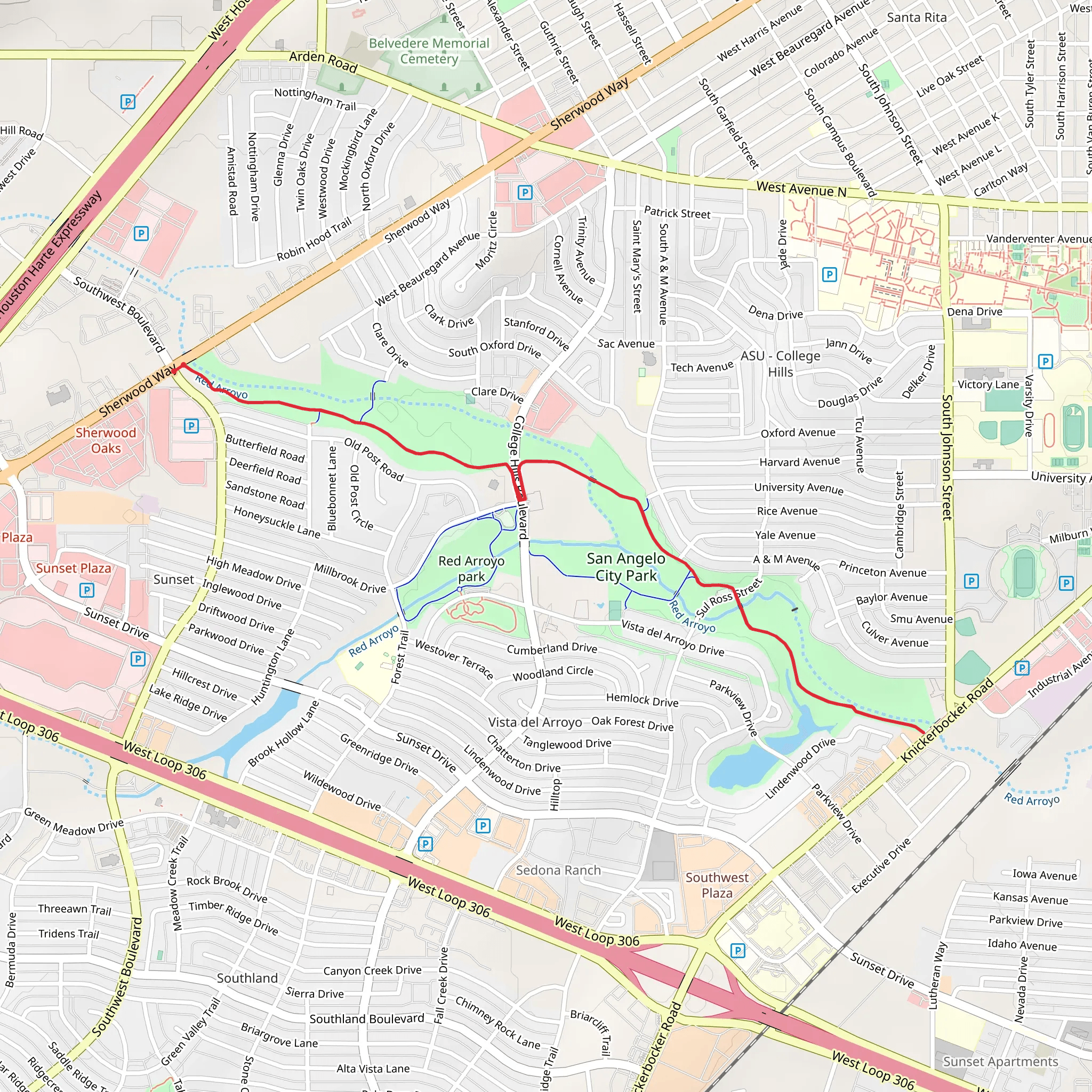 Red Arroyo Trail mobile static map